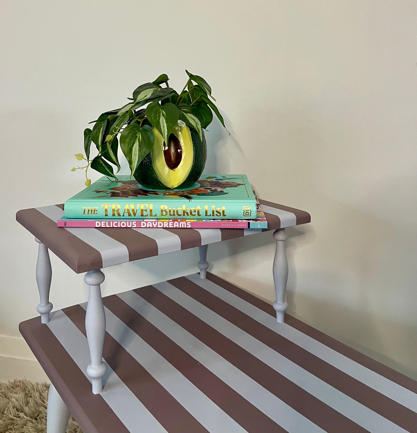 Simple Striped Side Table