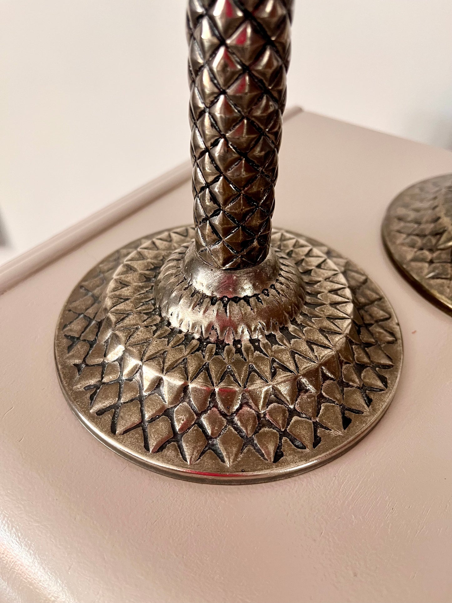Pair of Palm Candlestick Holders