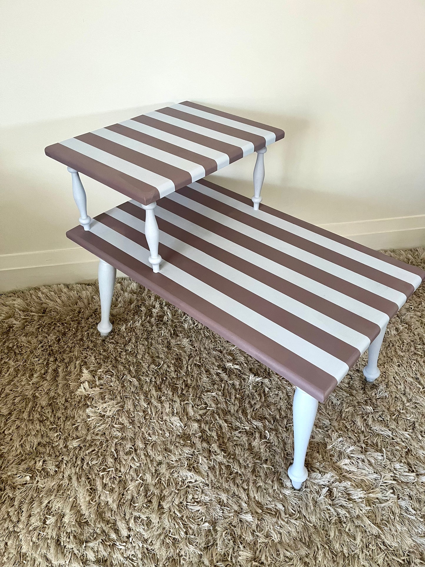 Simple Striped Side Table