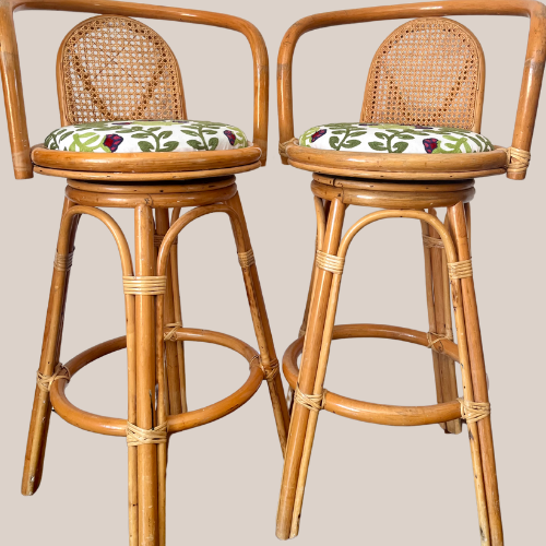 Pair of Bamboo Barstools