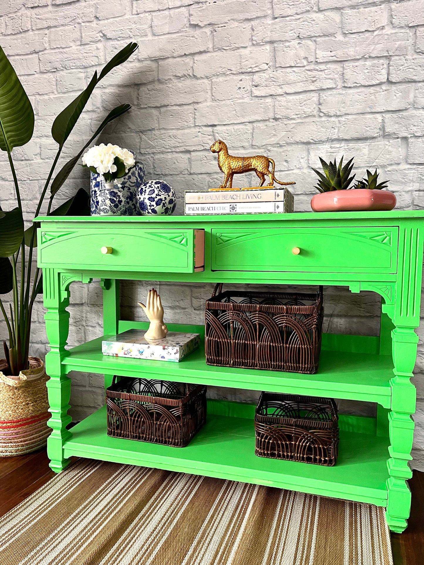 Vibrant Green Sideboard