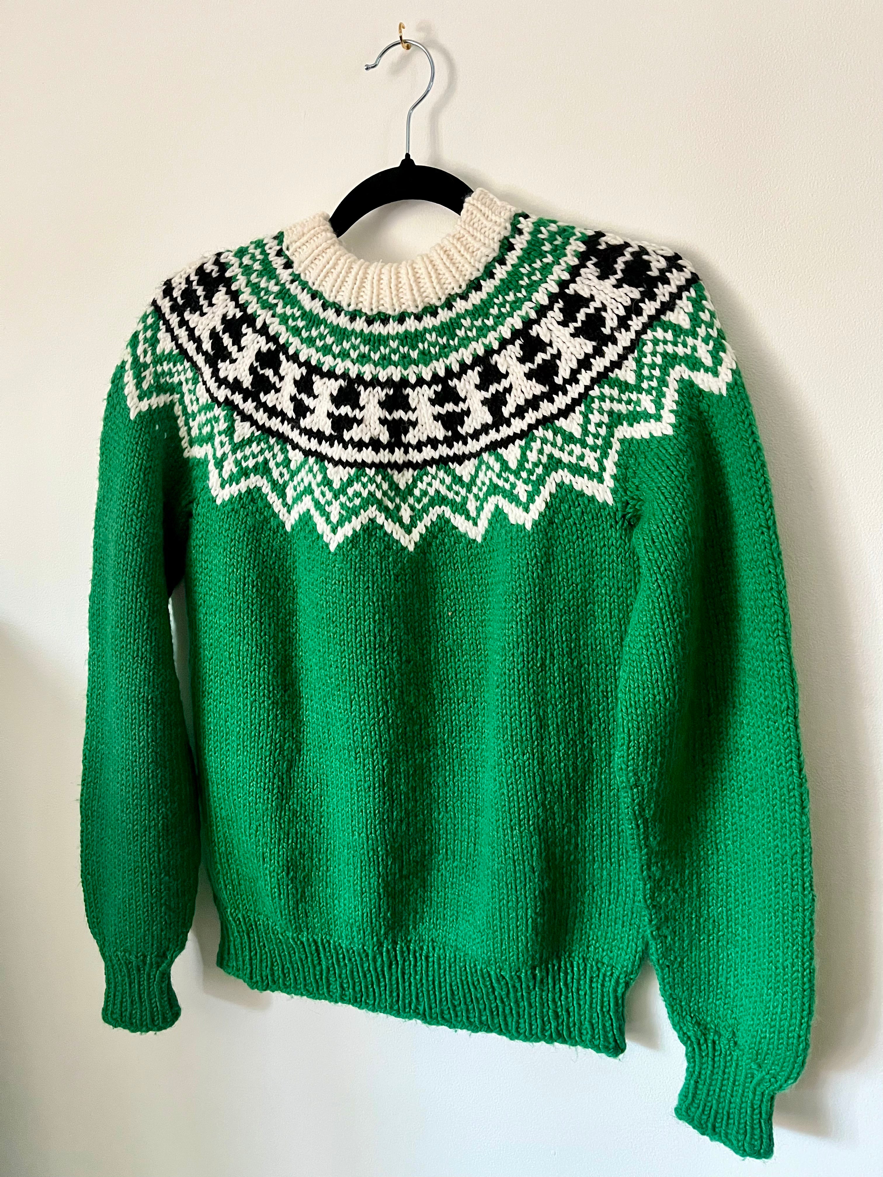 Green Icelandic Vintage Sweater