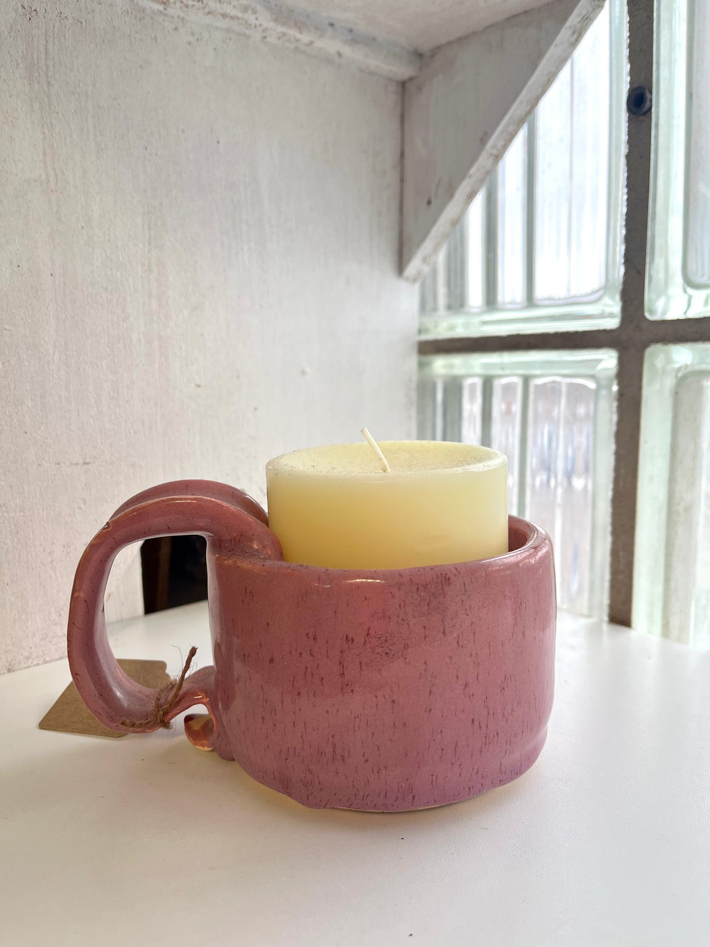 Pink Pottery & Candle