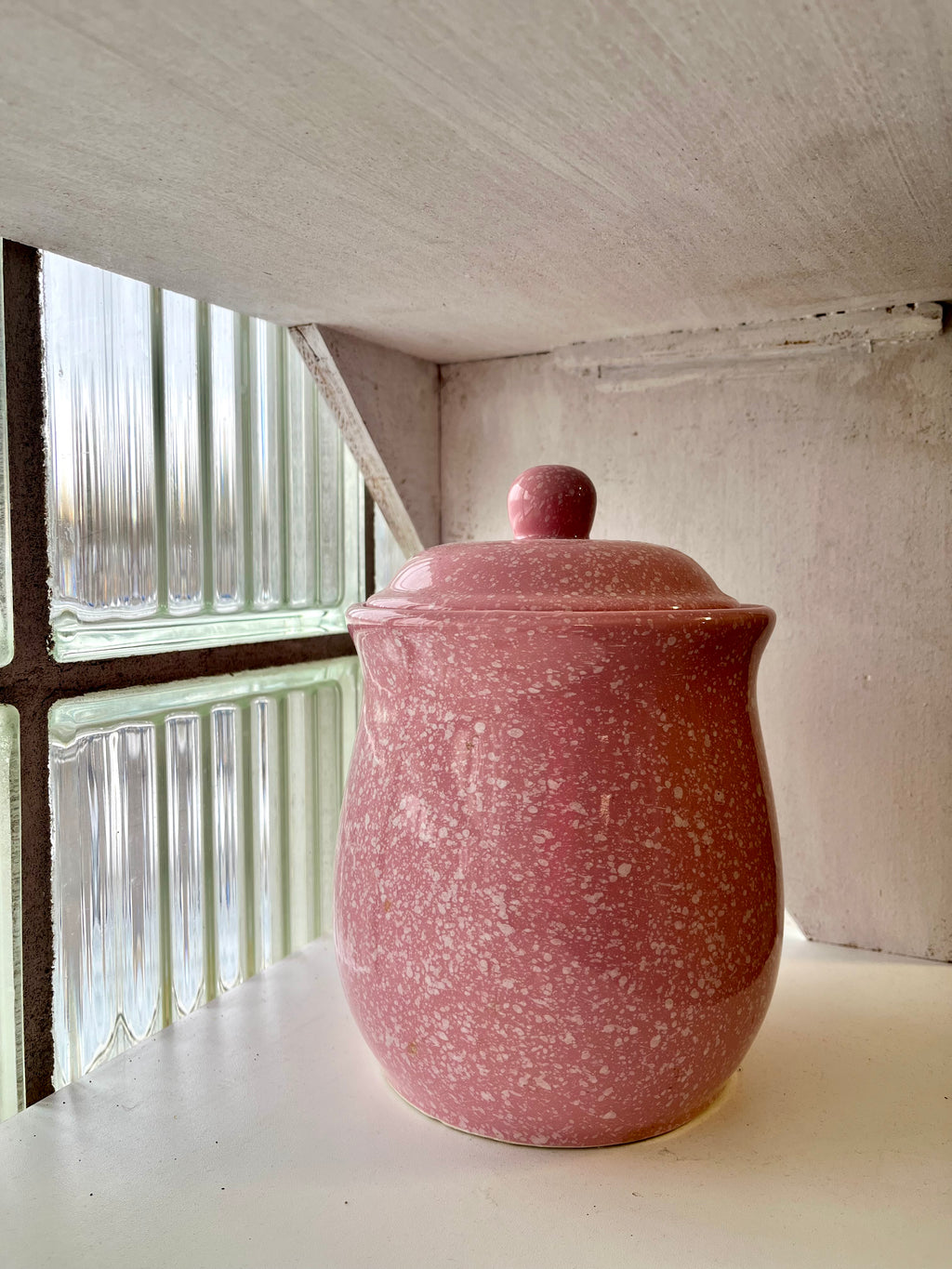 Pink Speckled Canister