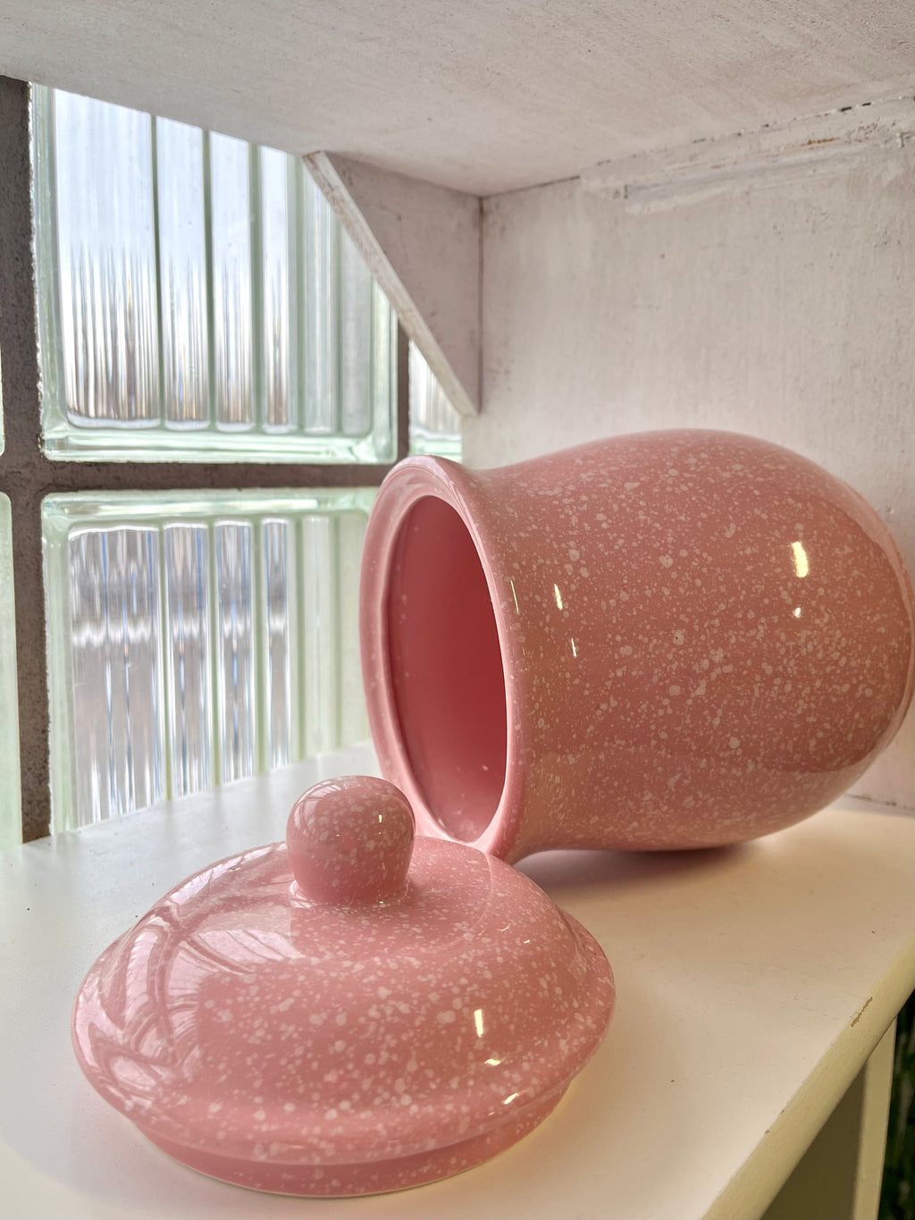 Pink Speckled Canister