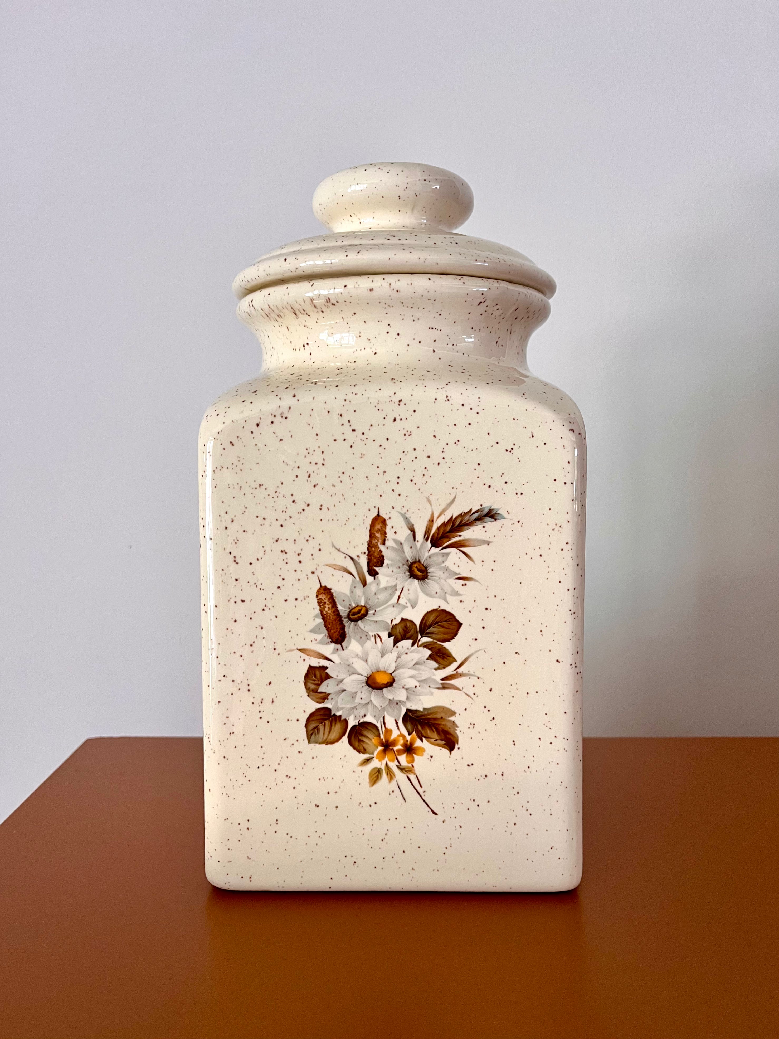 Vintage Floral & Wheat Canister Set