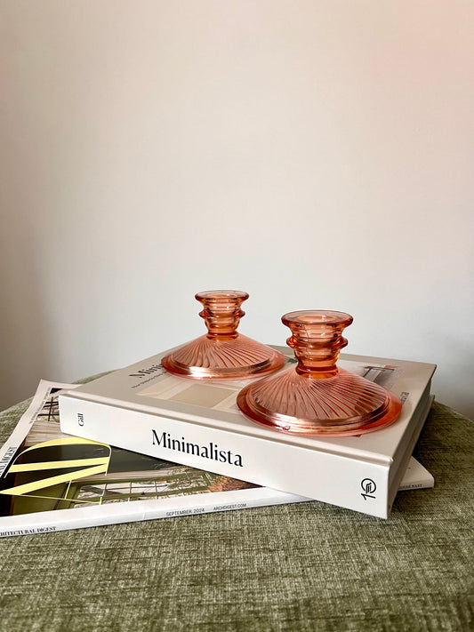 Pink Candlestick Holders