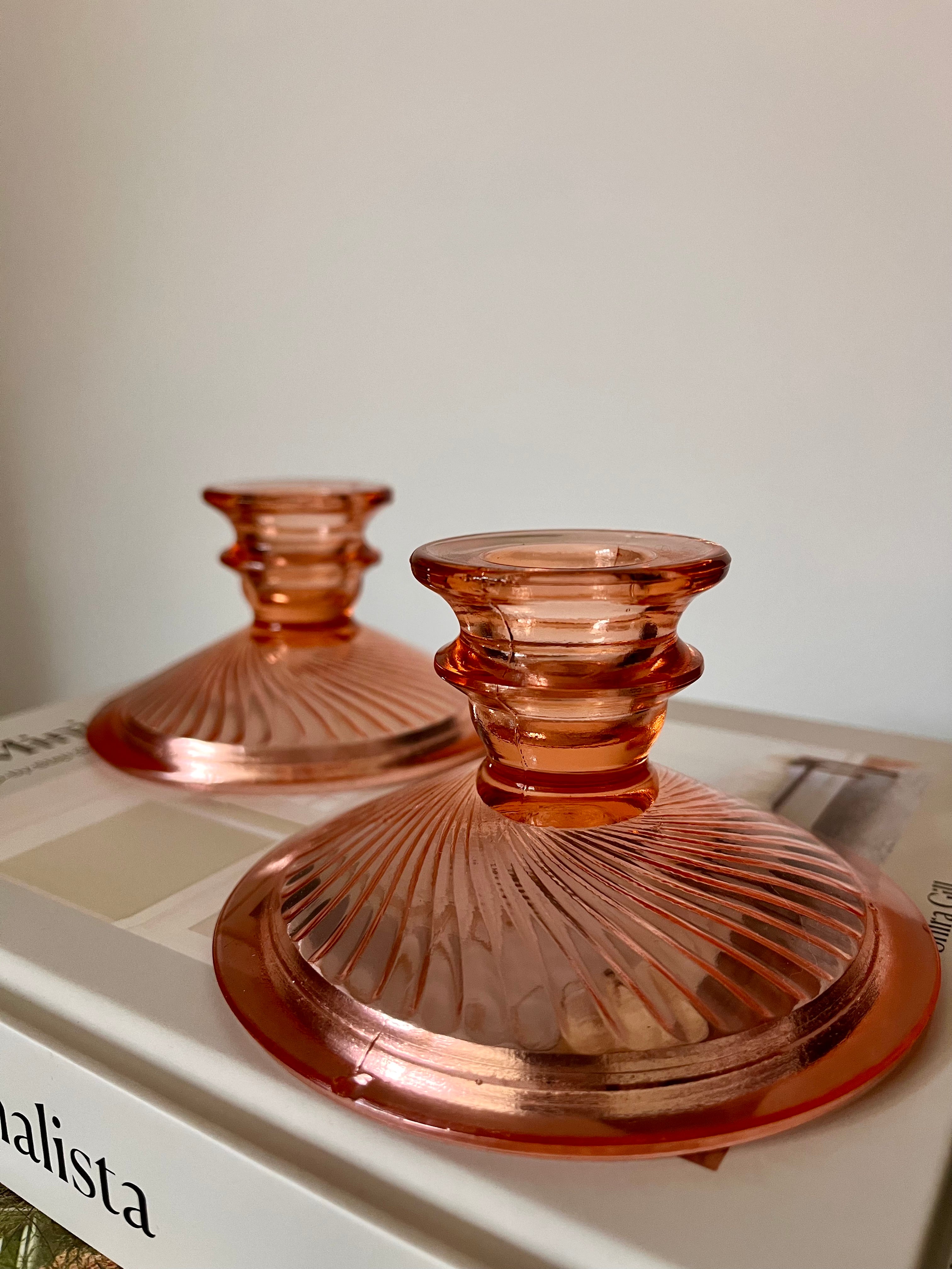 Pink Candlestick Holders
