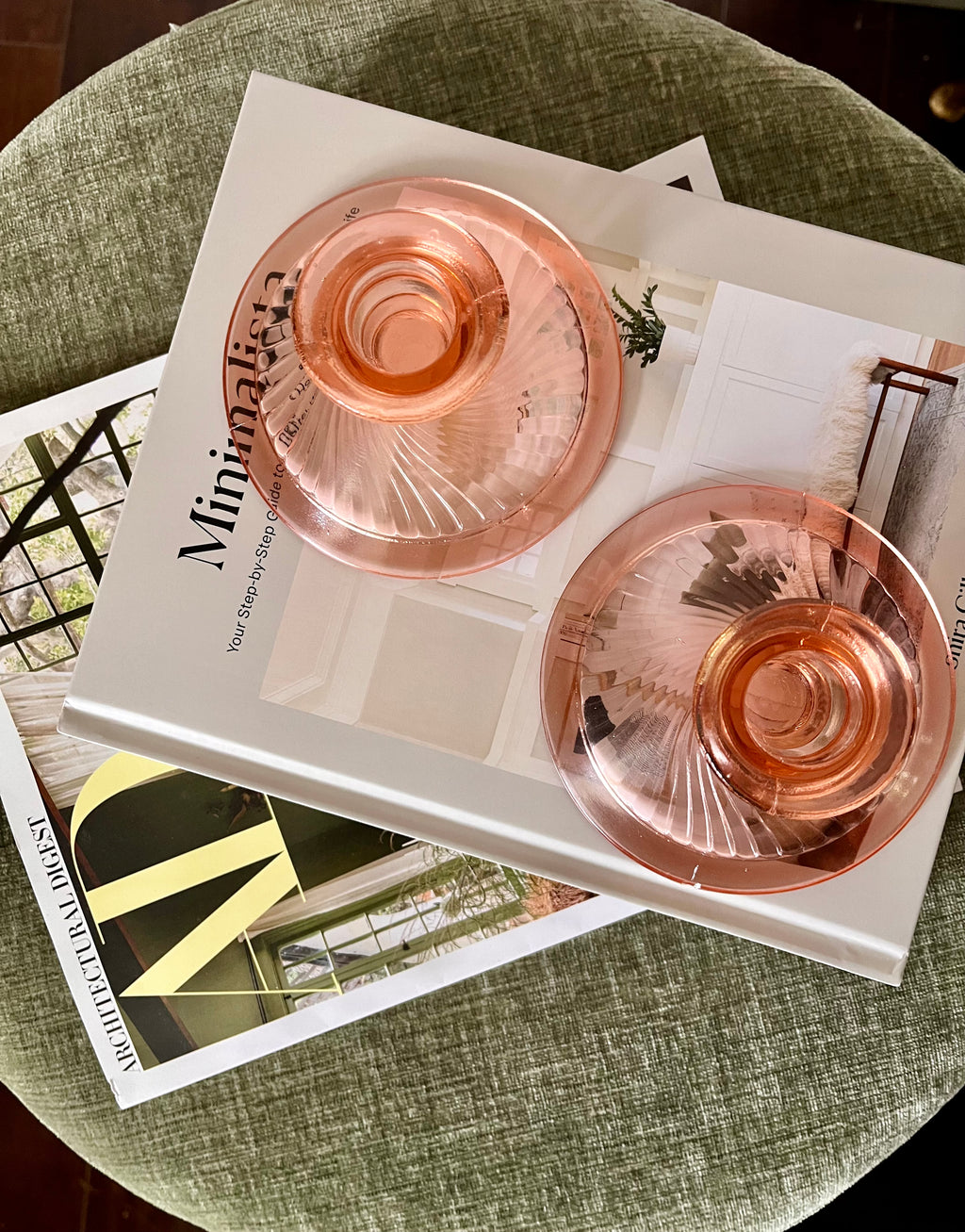 Pink Candlestick Holders