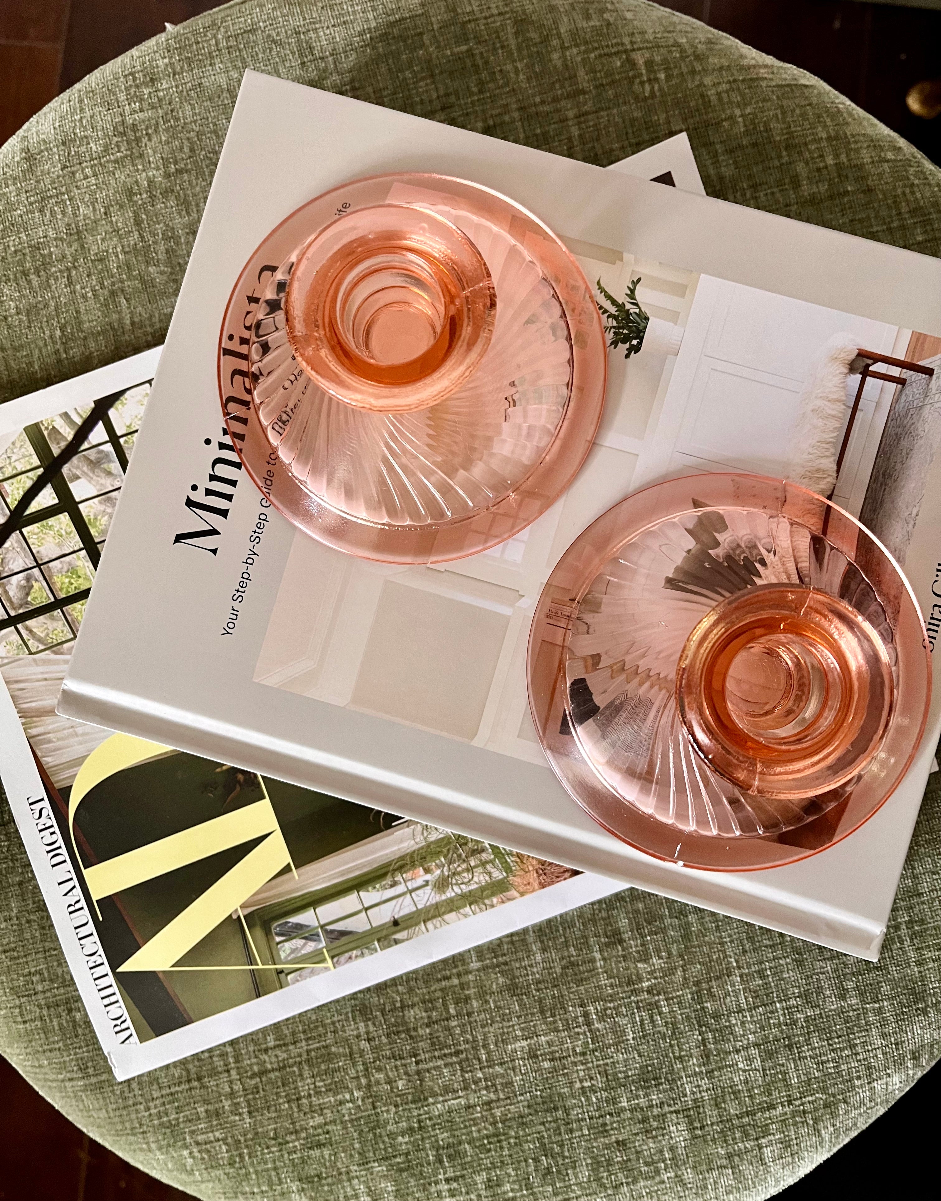 Pink Candlestick Holders