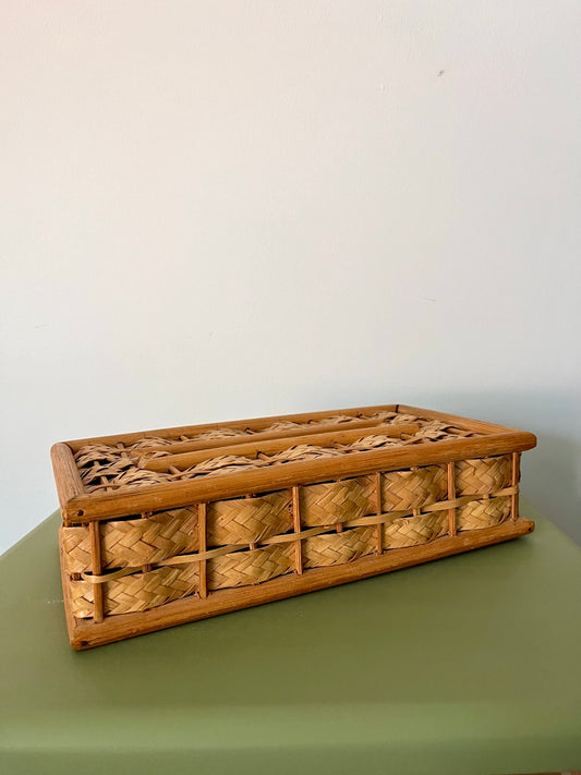 Vintage Woven Tissue Box Cover