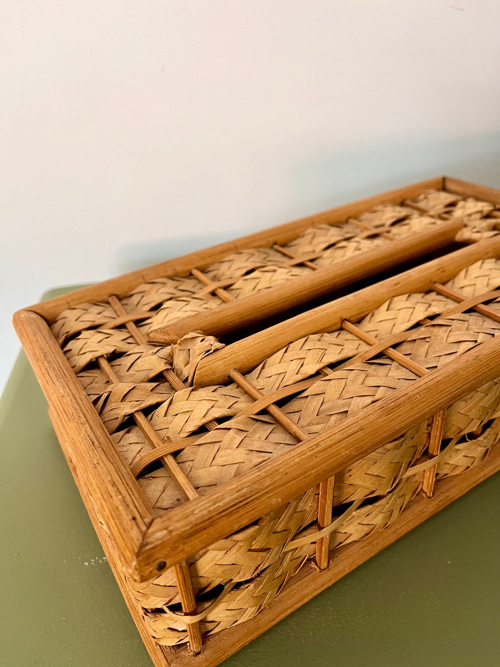 Vintage Woven Tissue Box Cover