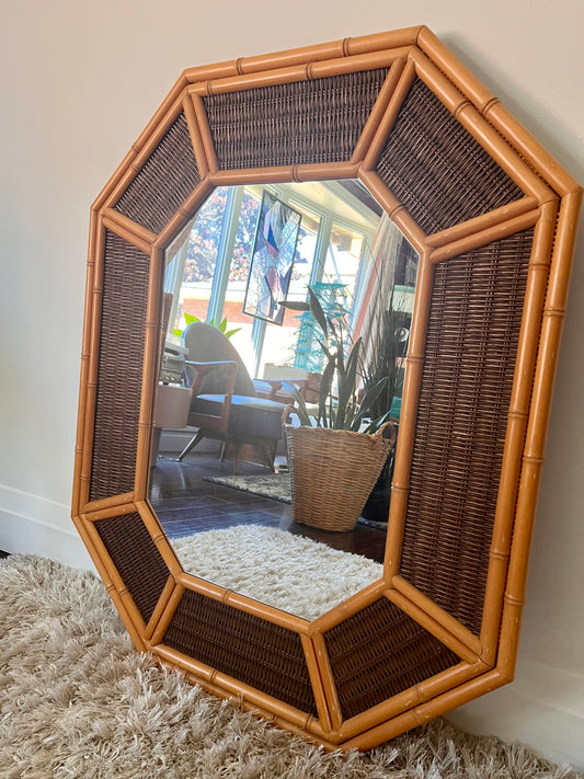 Bamboo & Wicker Mirror