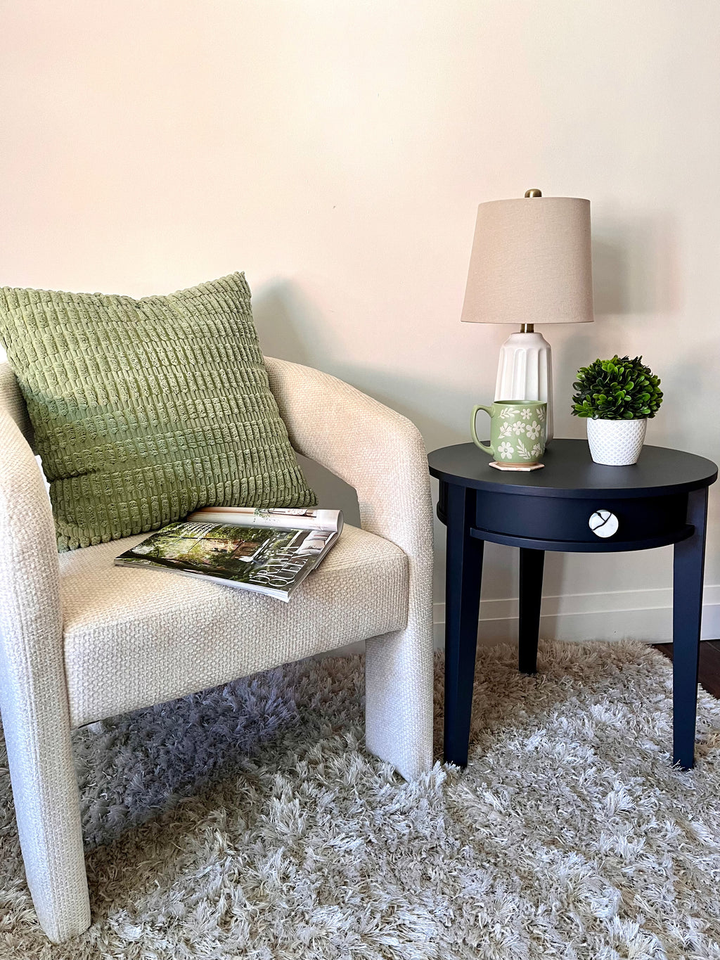 Fluted Circle End Table