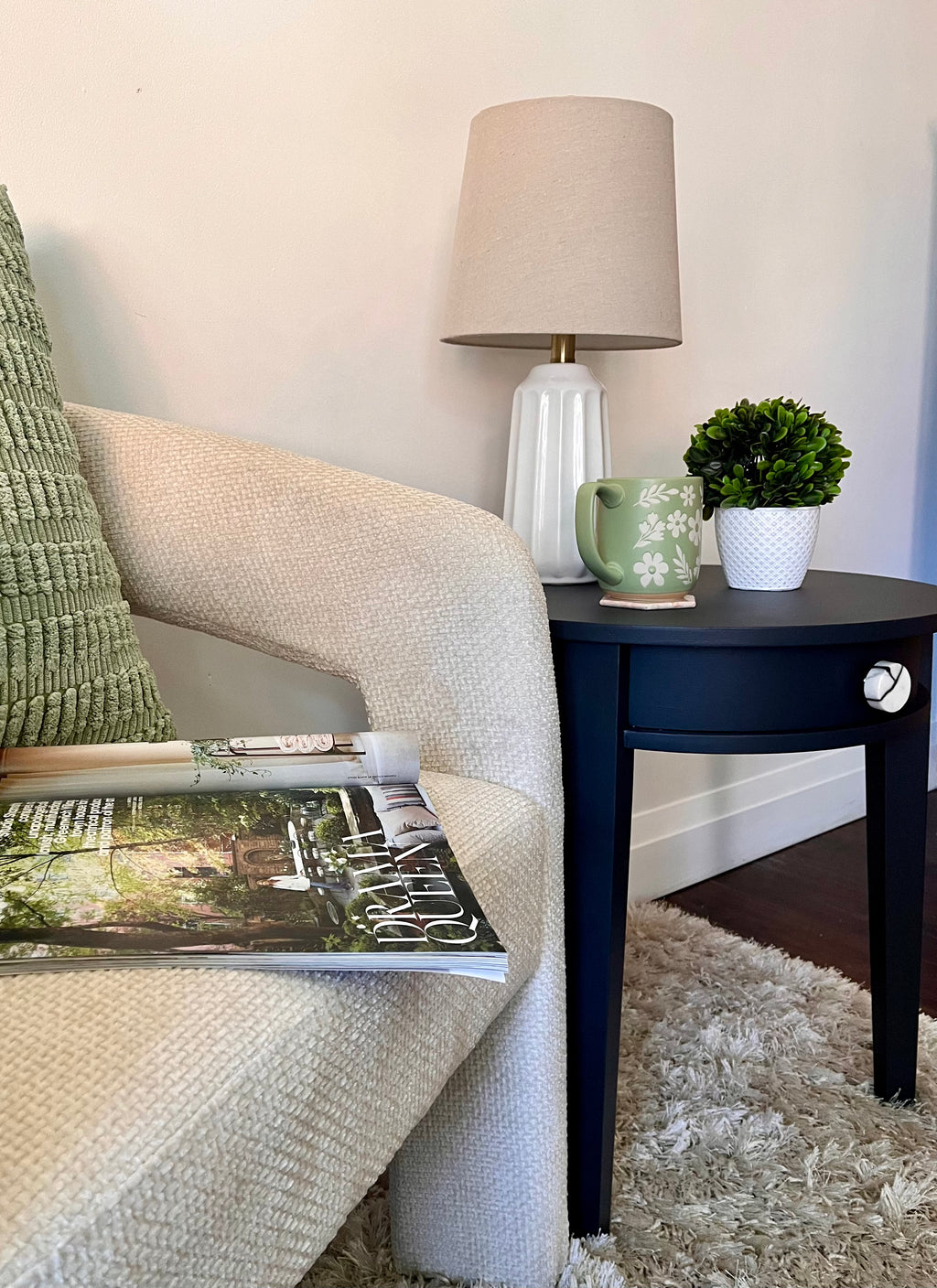 Fluted Circle End Table