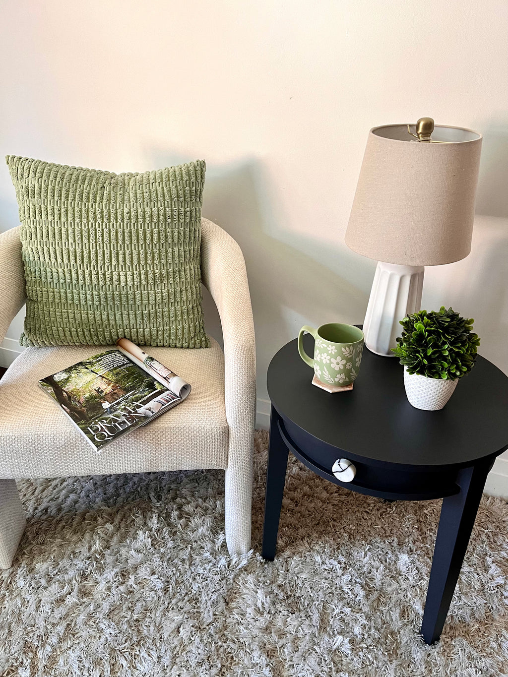 Fluted Circle End Table