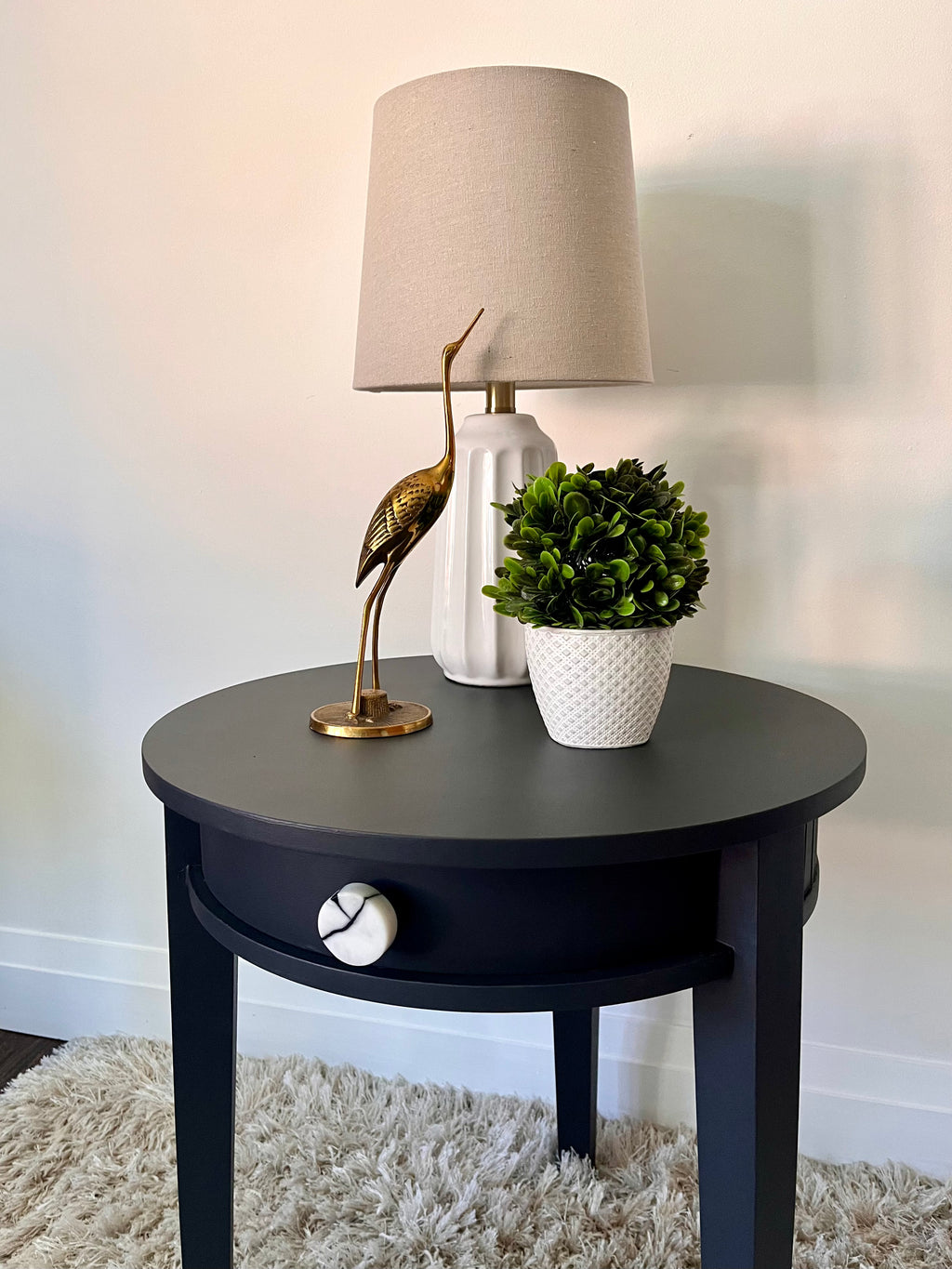 Fluted Circle End Table