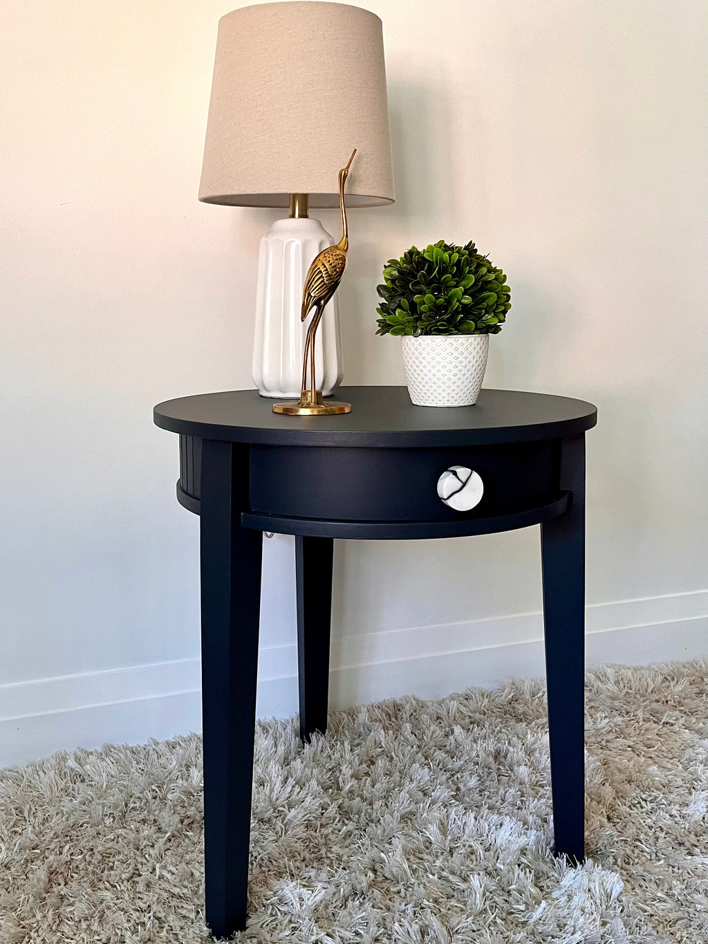 Fluted Circle End Table