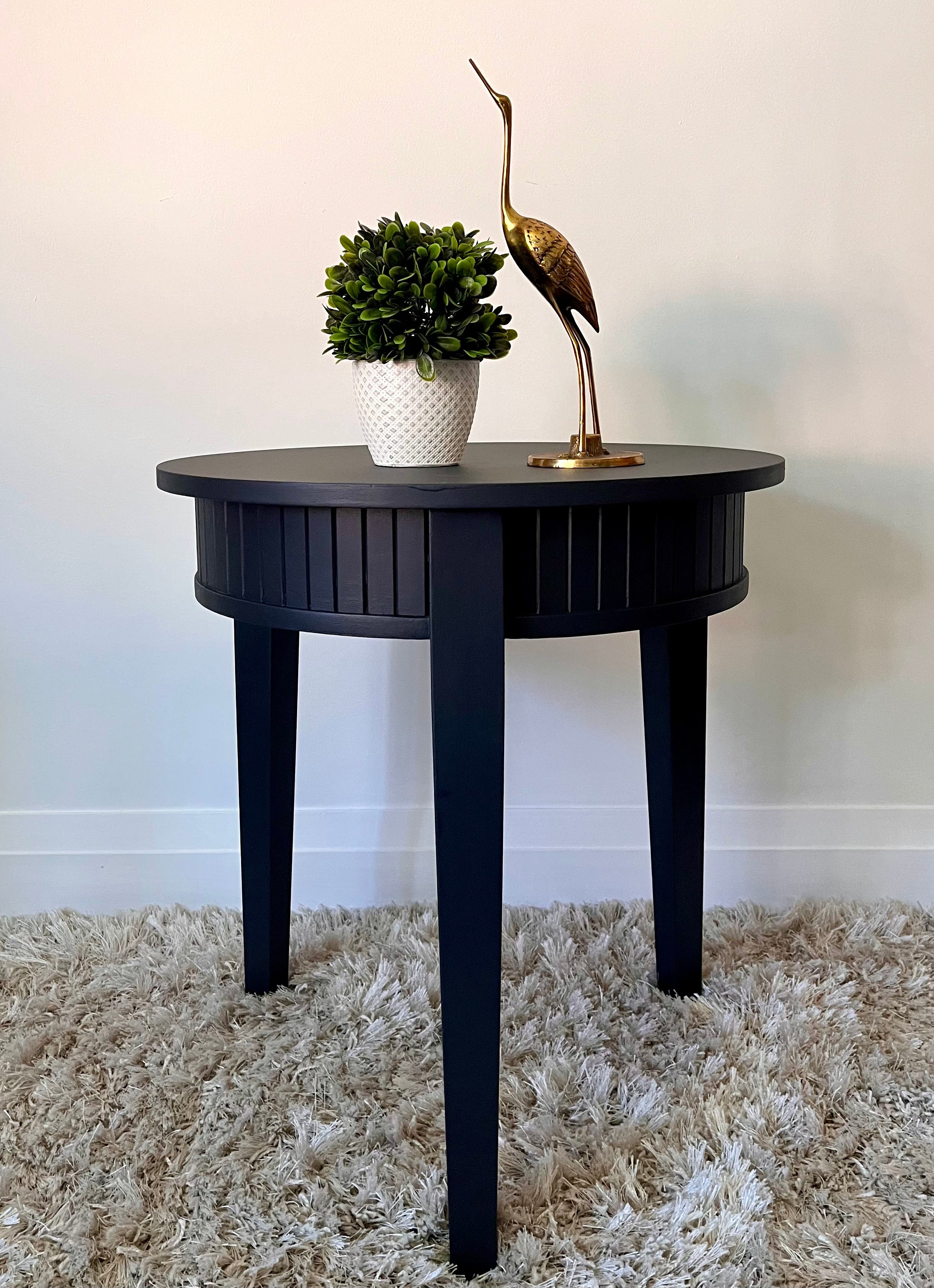 Fluted Circle End Table