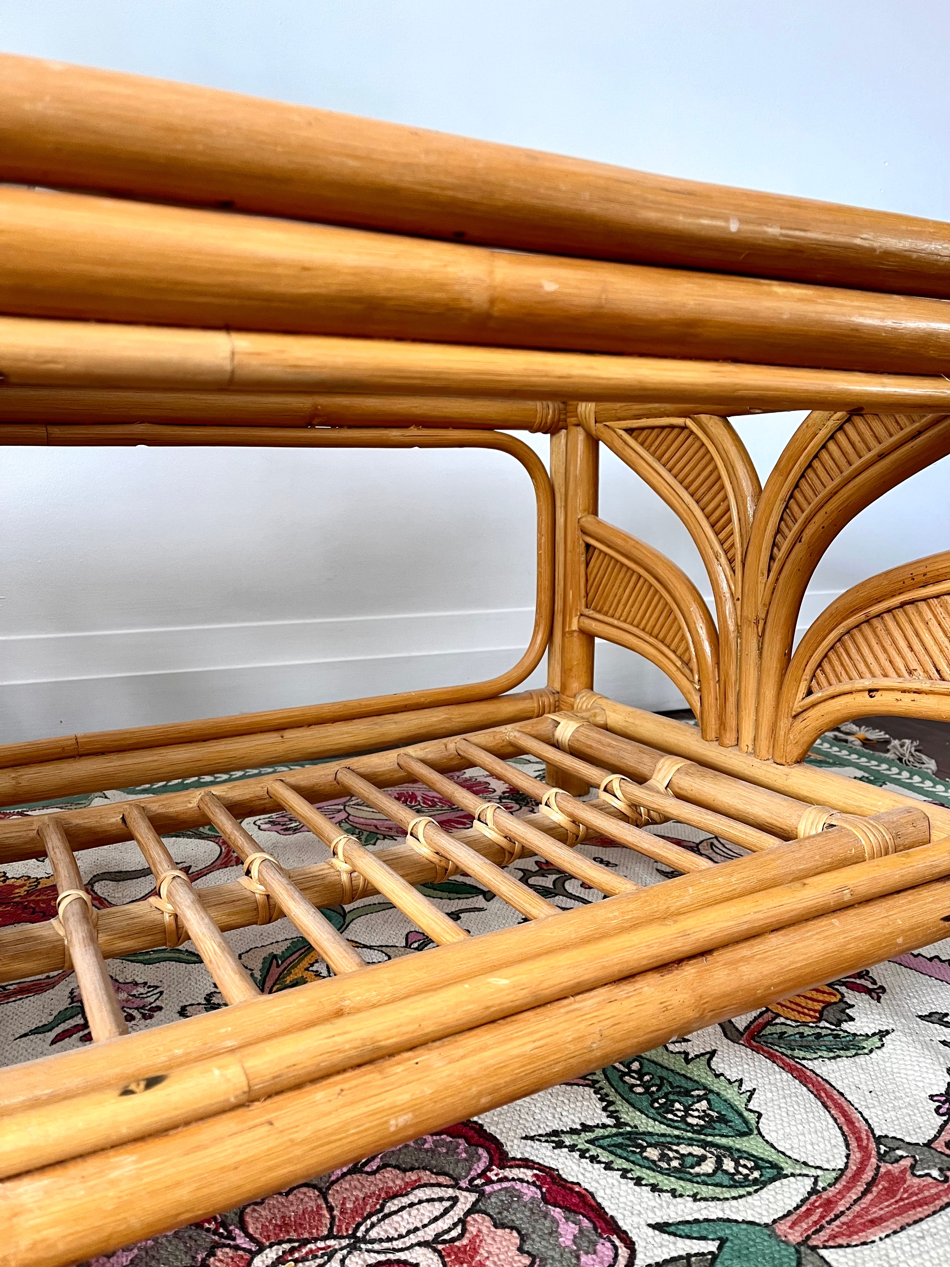 Vintage Bamboo Coffee Table