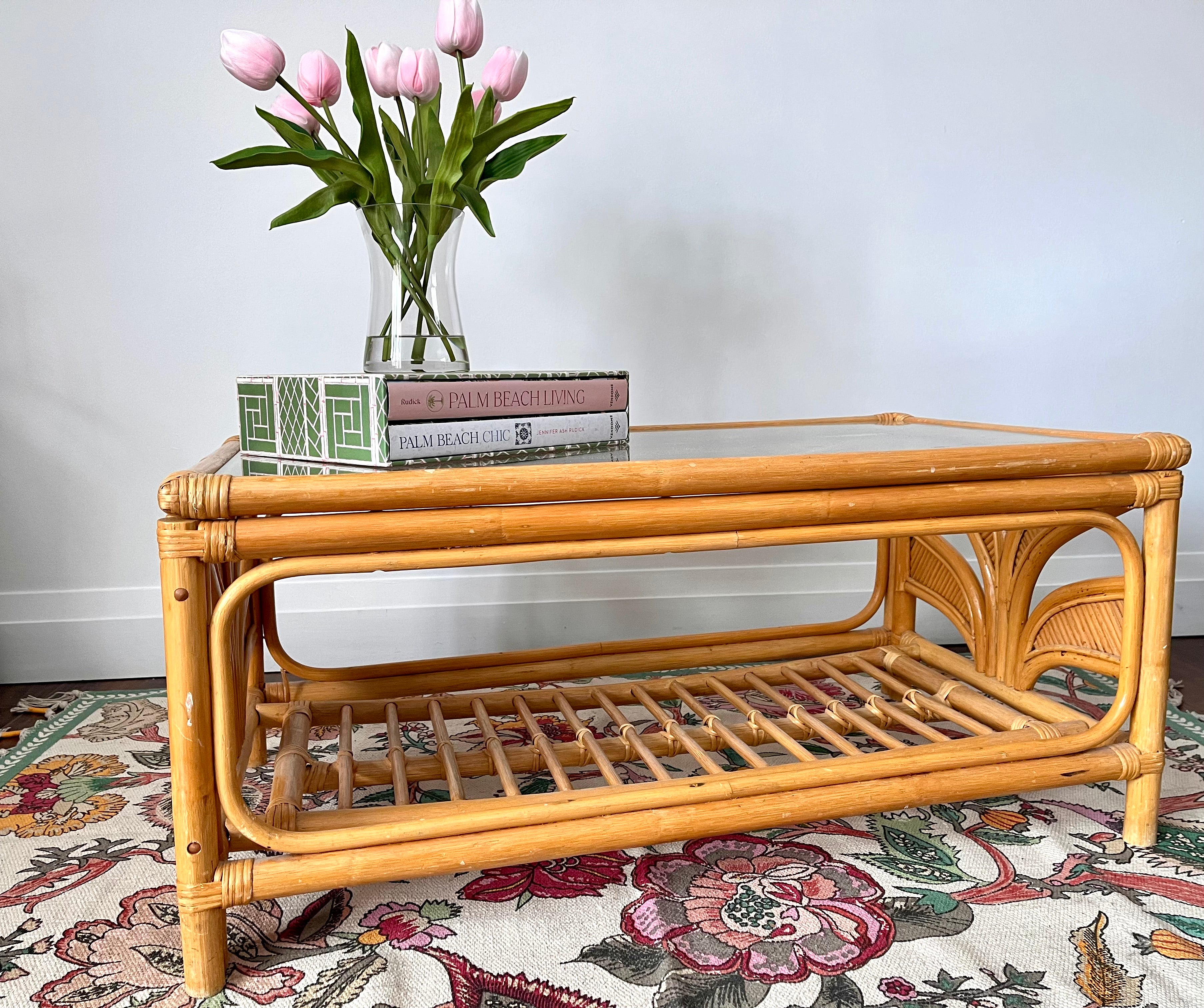 Vintage Bamboo Coffee Table