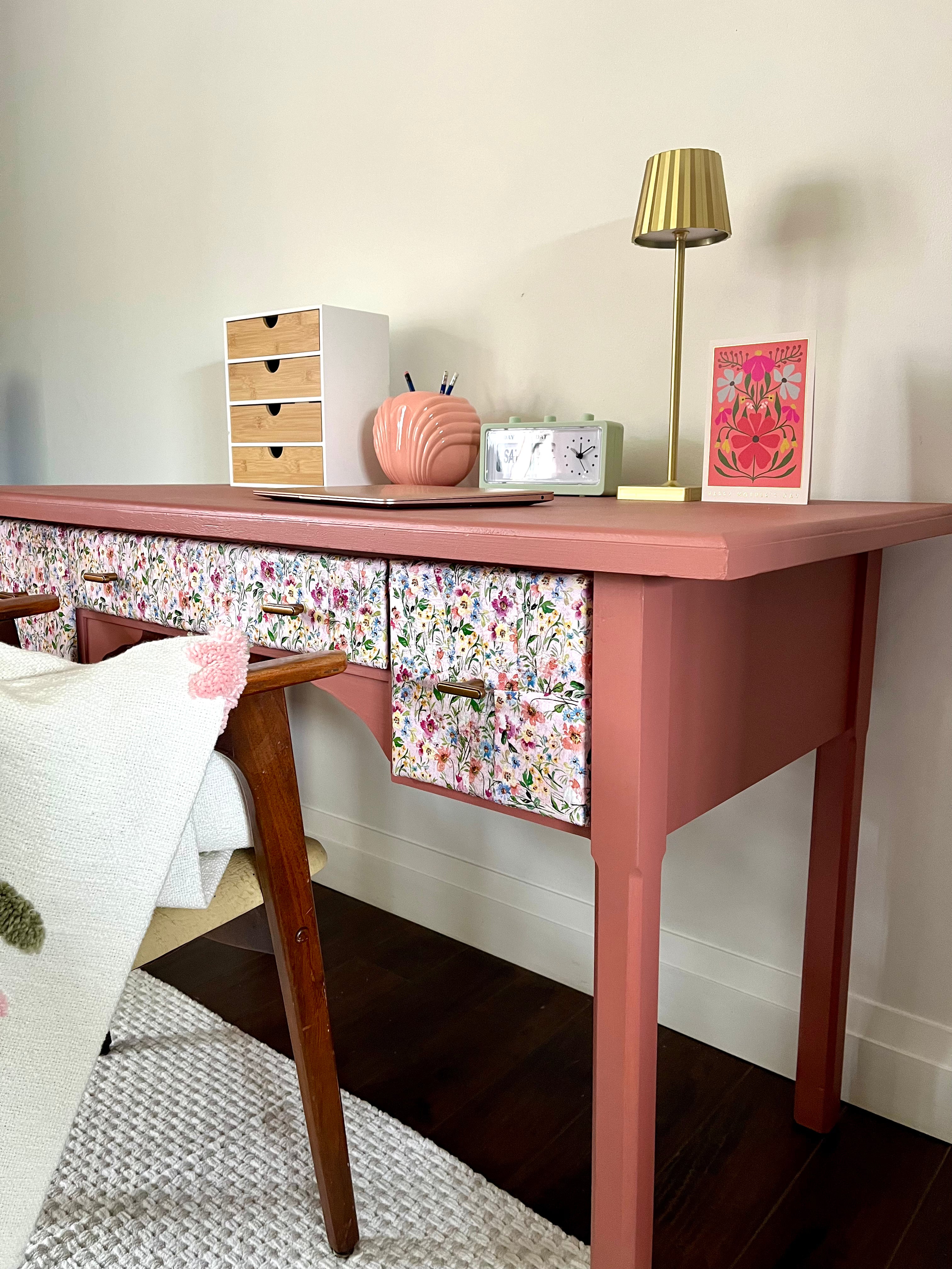 Pink Floral Desk