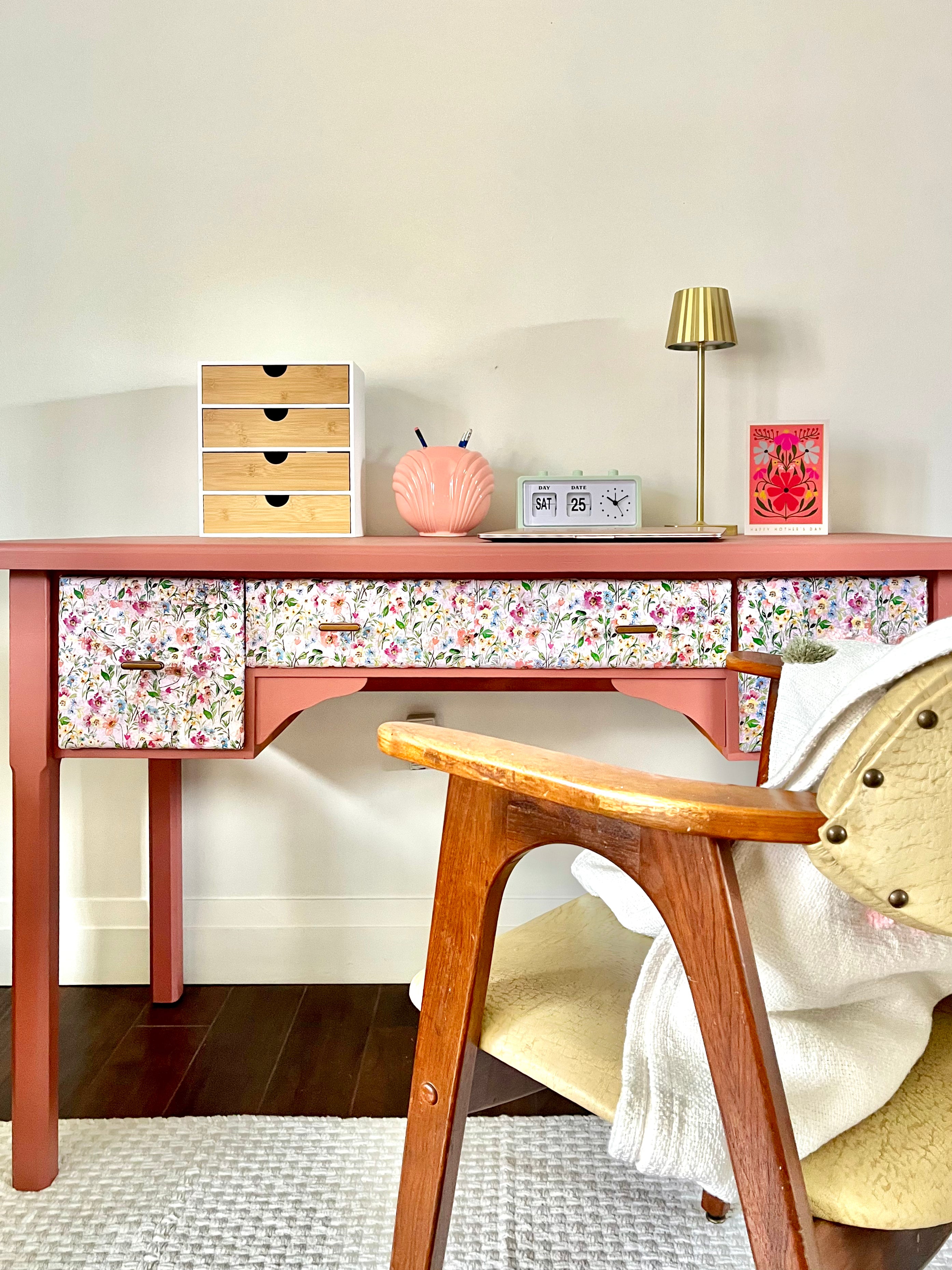 Pink Floral Desk