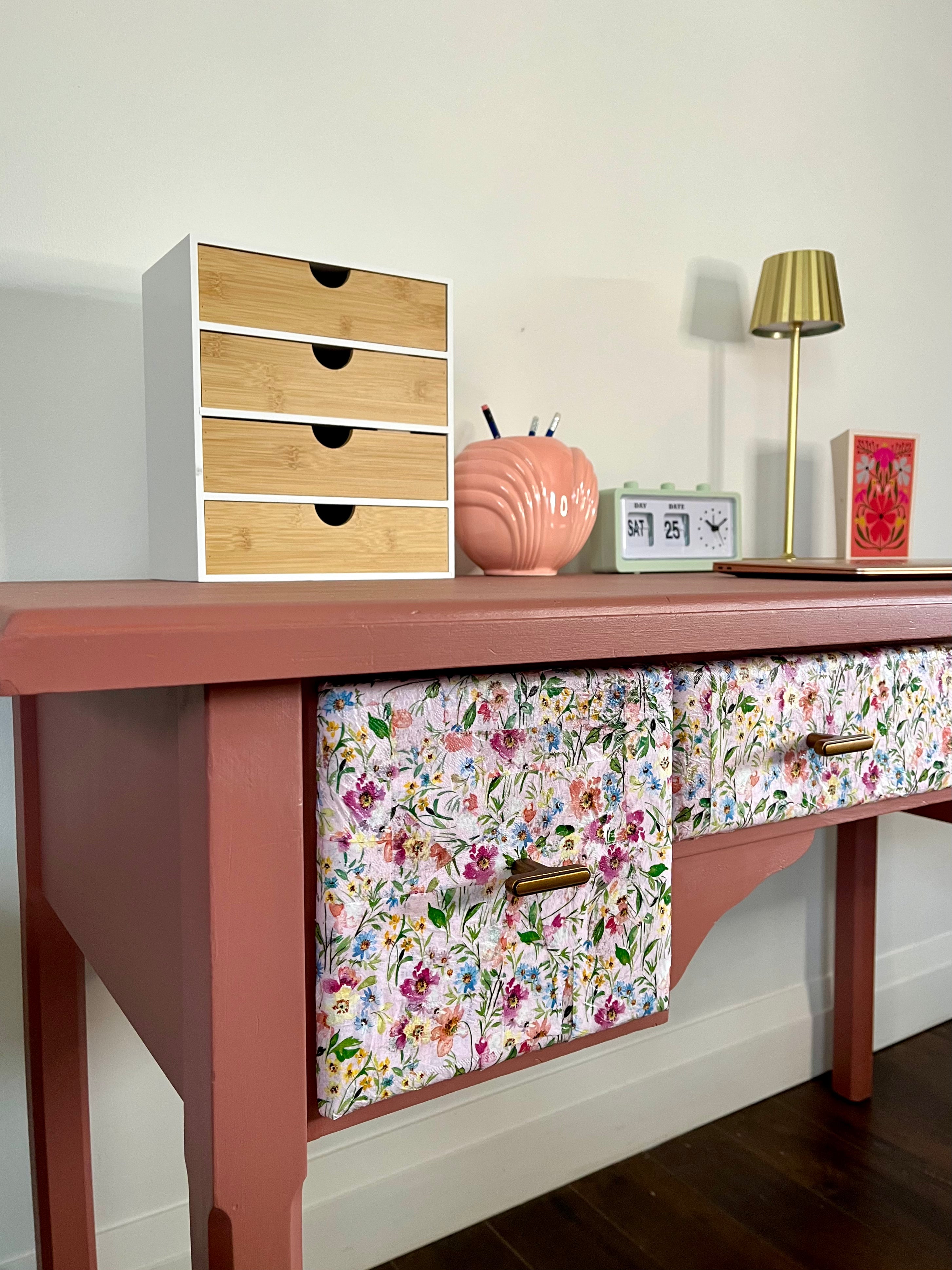 Pink Floral Desk