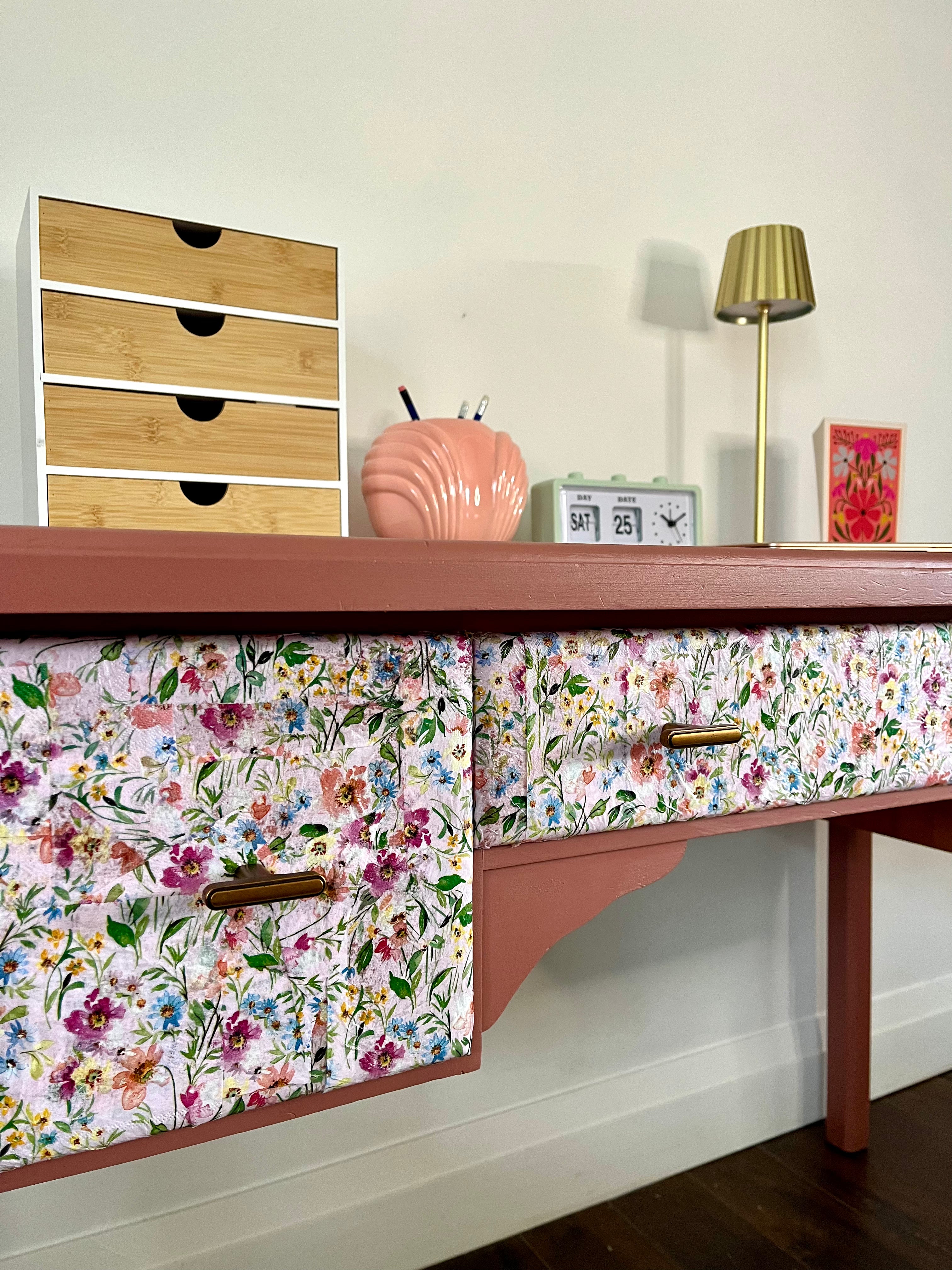 Pink Floral Desk