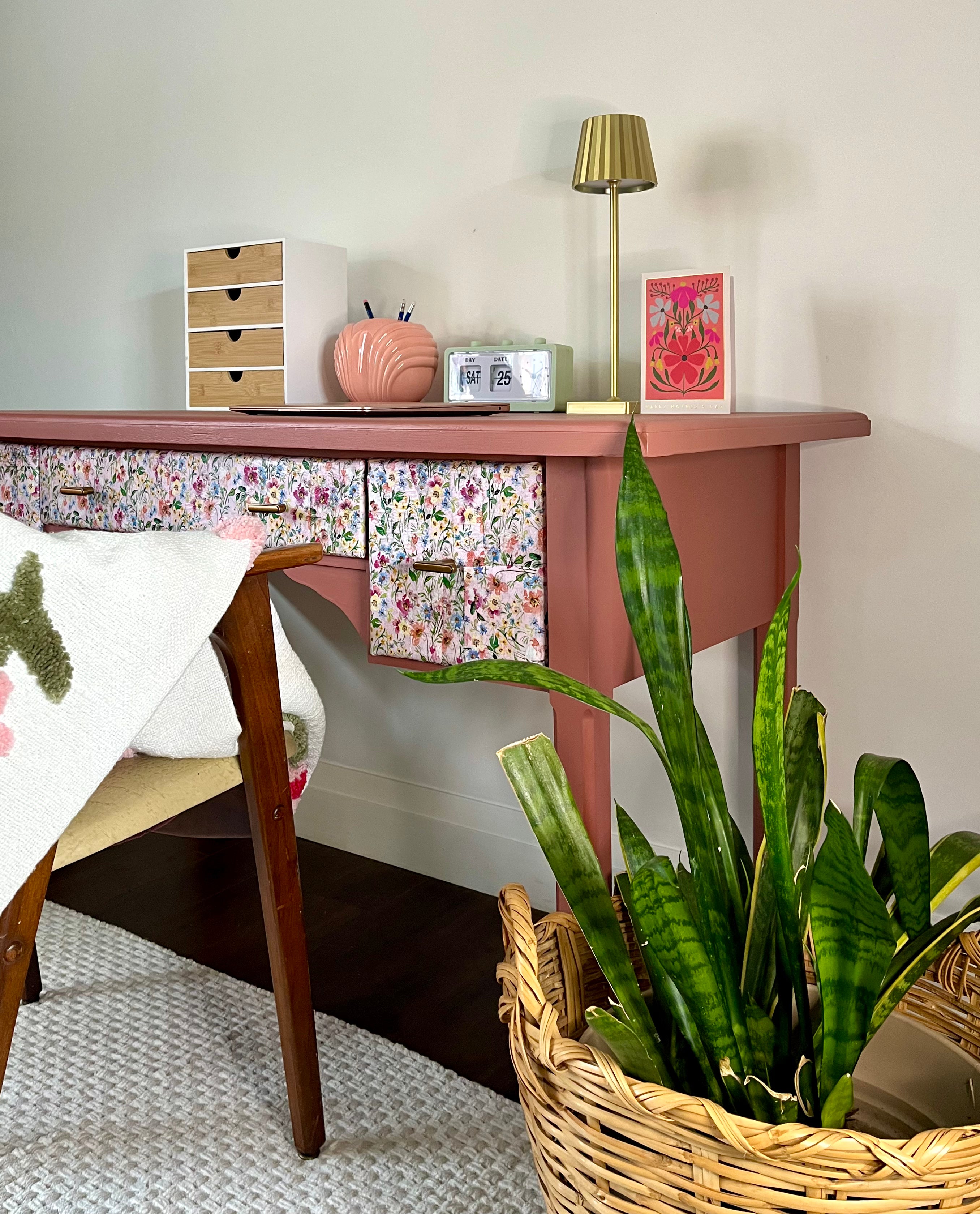 Pink Floral Desk