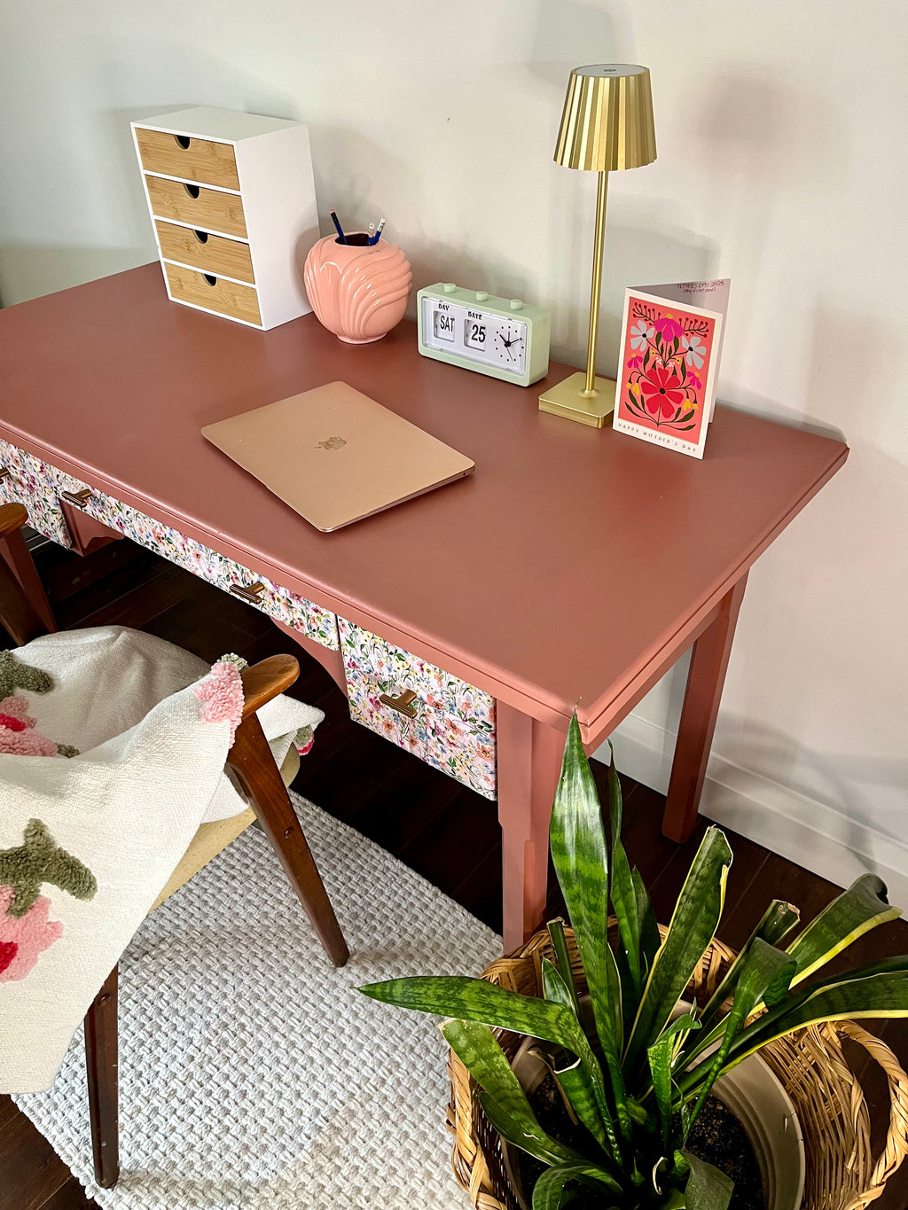 Pink Floral Desk