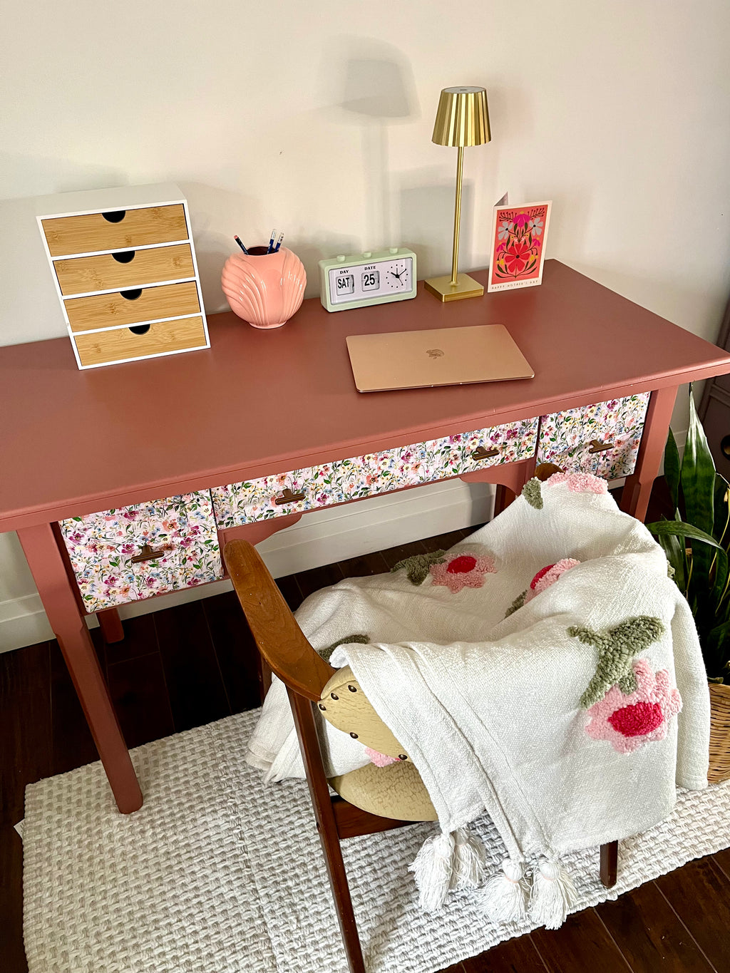 Pink Floral Desk
