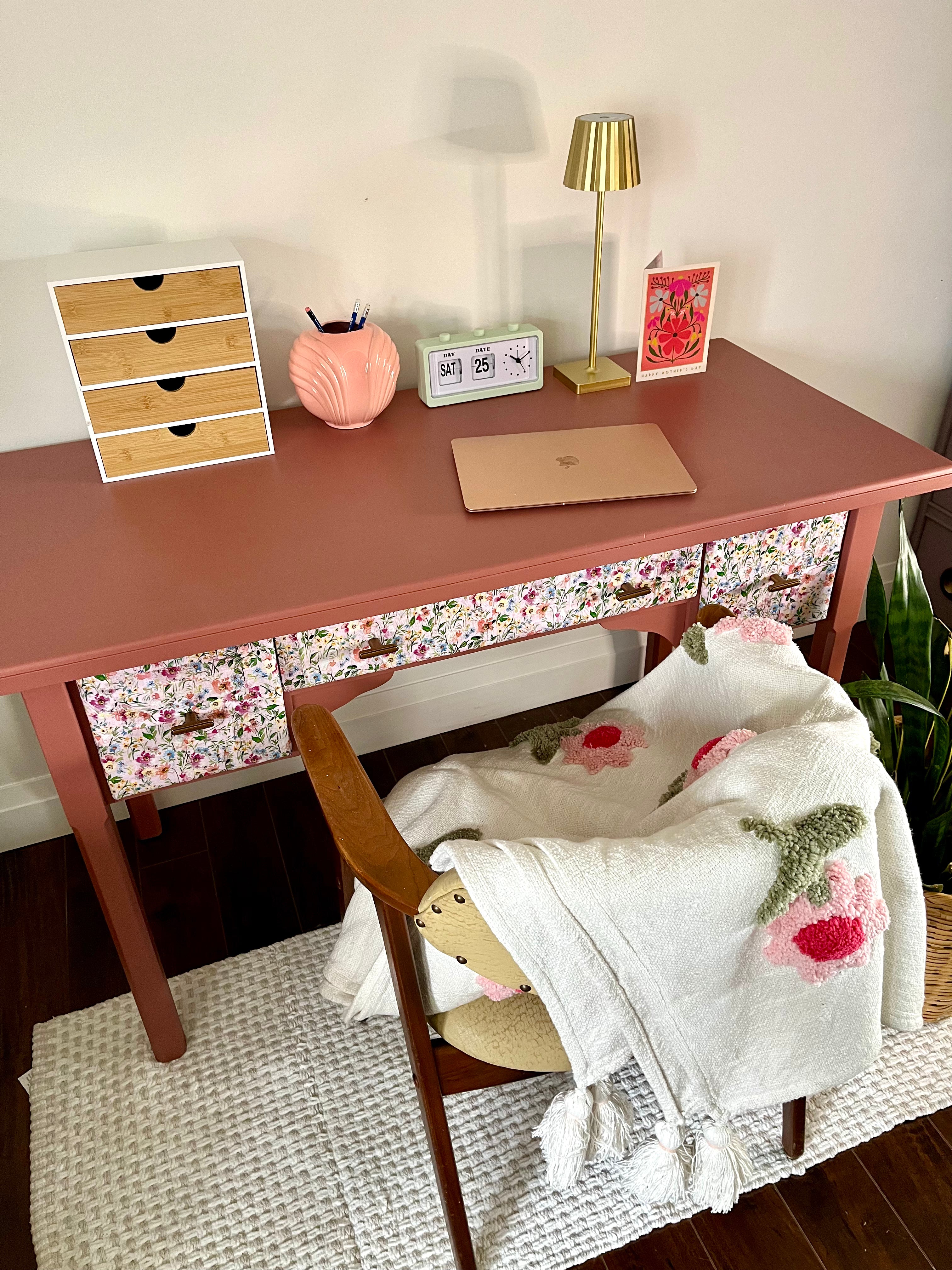 Pink Floral Desk