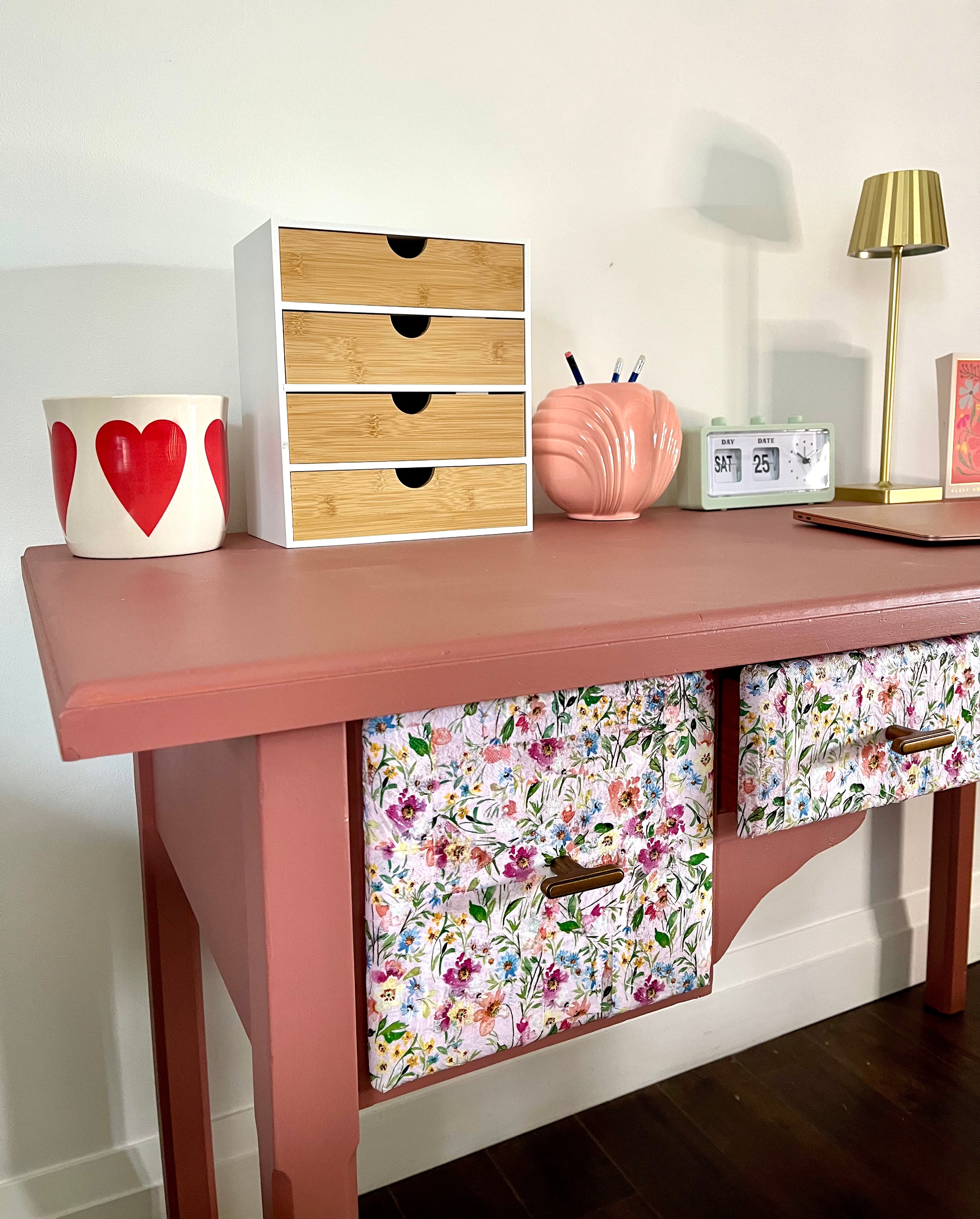 Pink Floral Desk
