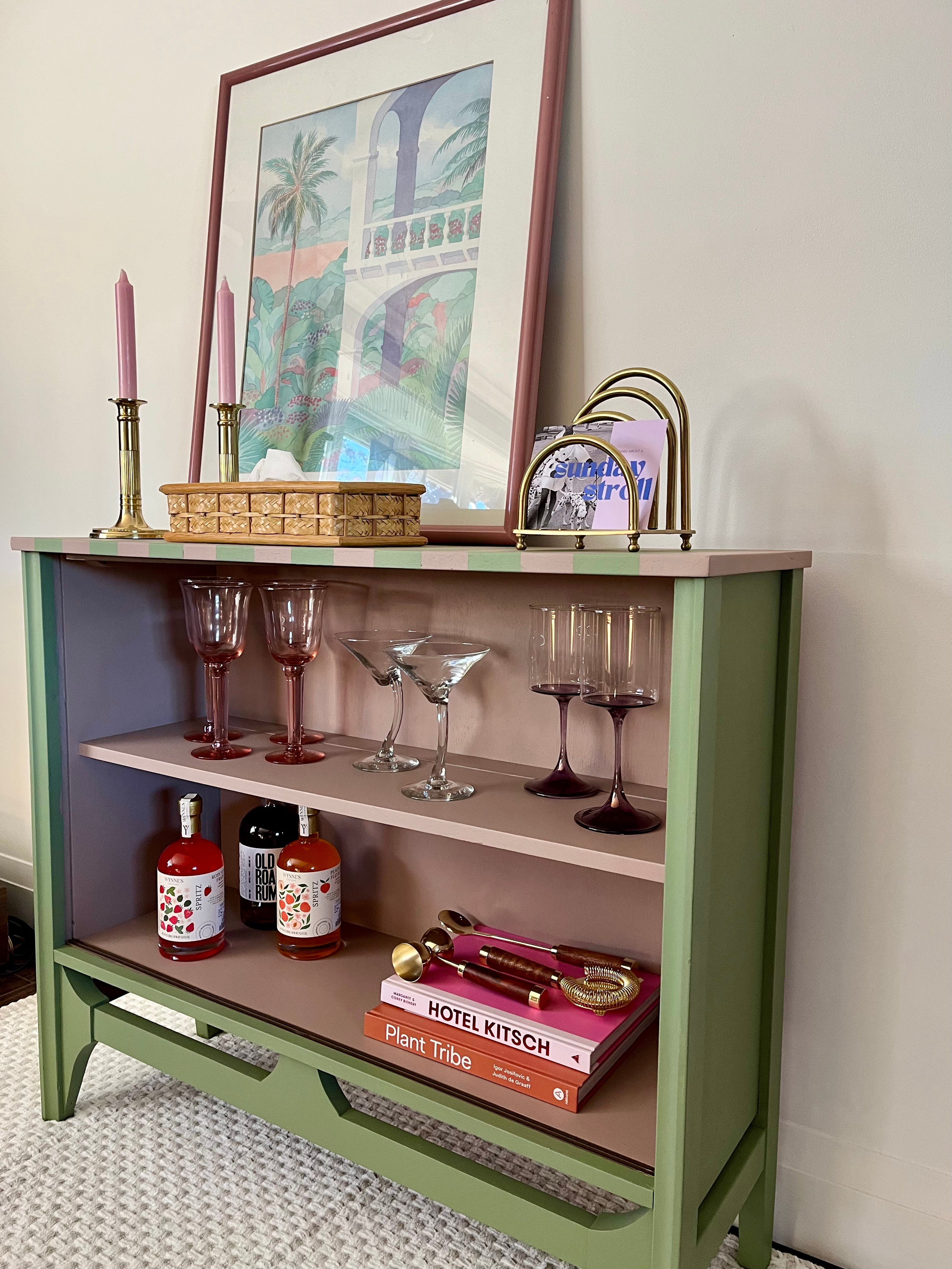 Striped Bar Cabinet