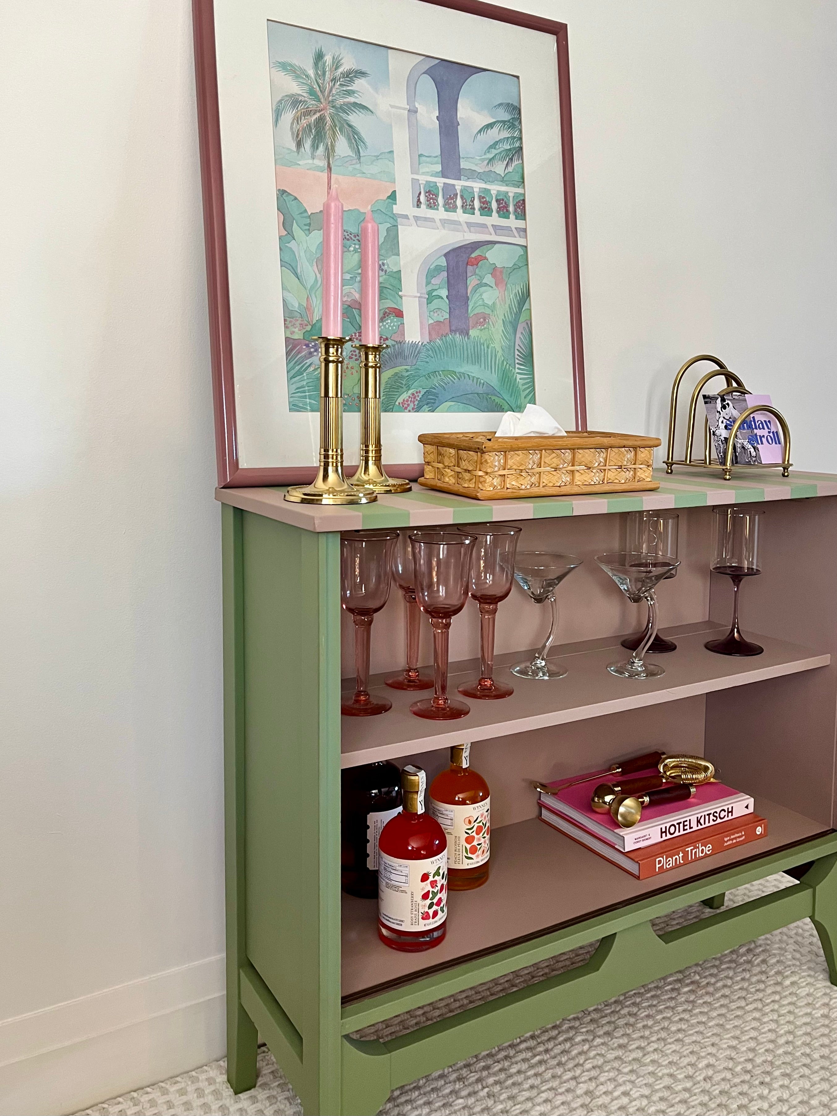 Striped Bar Cabinet