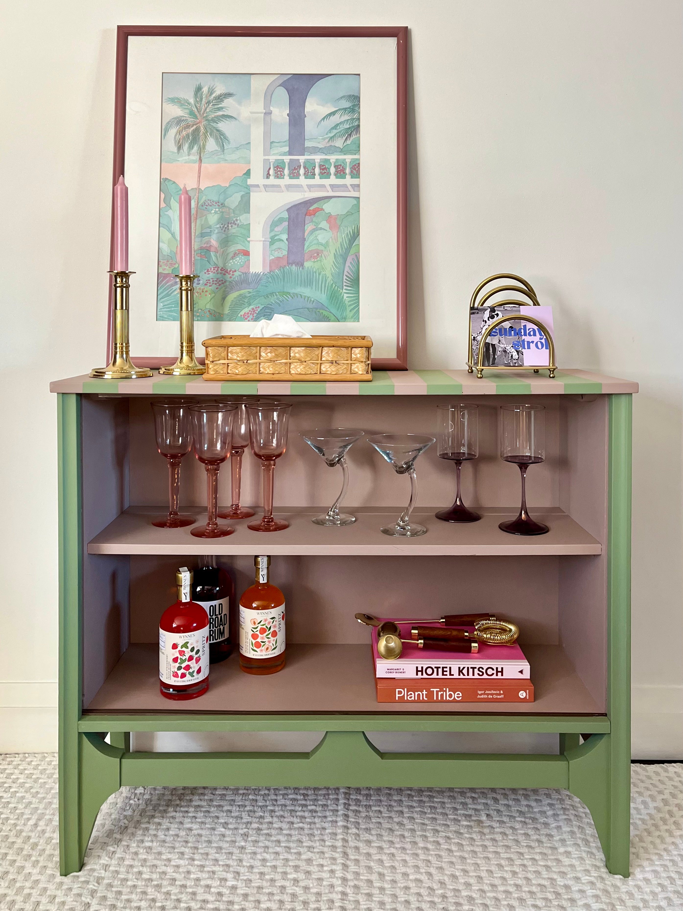 Striped Bar Cabinet