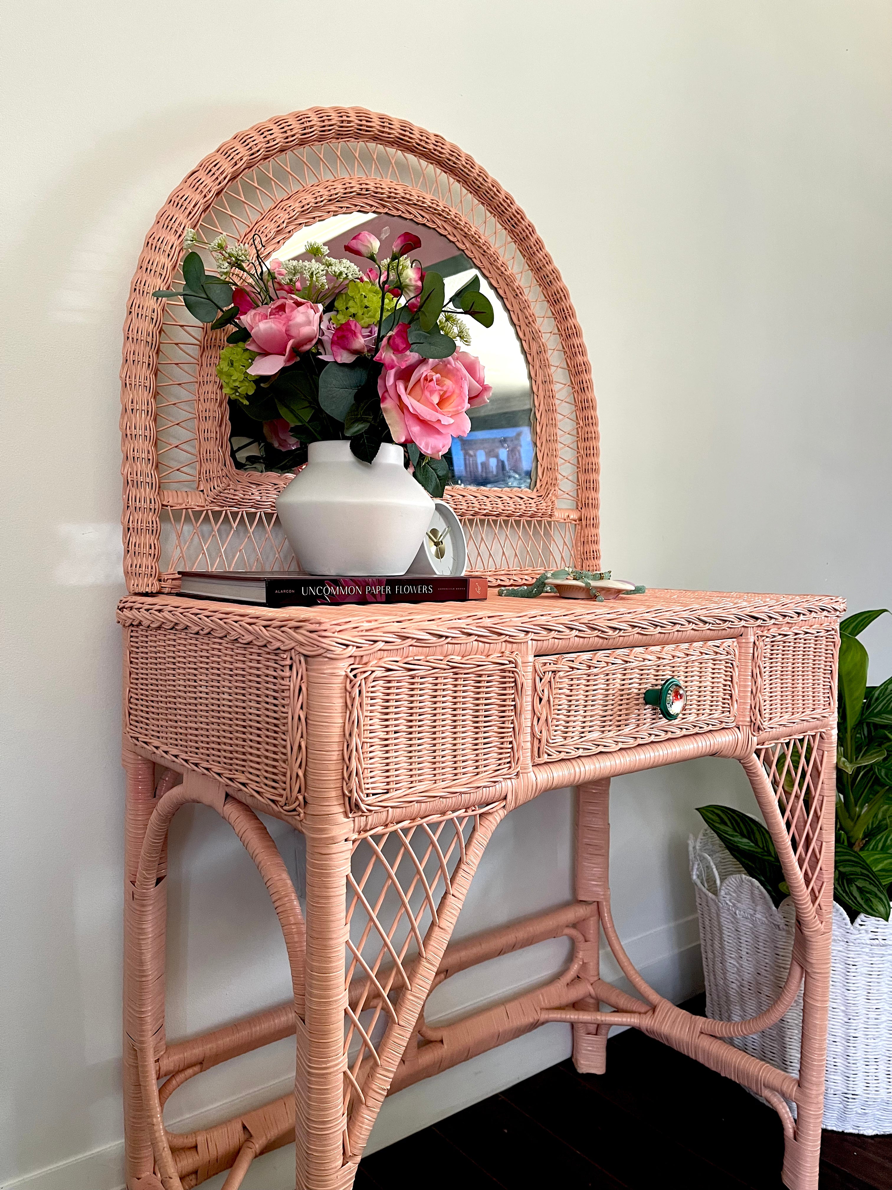 Vintage Wicker Vanity