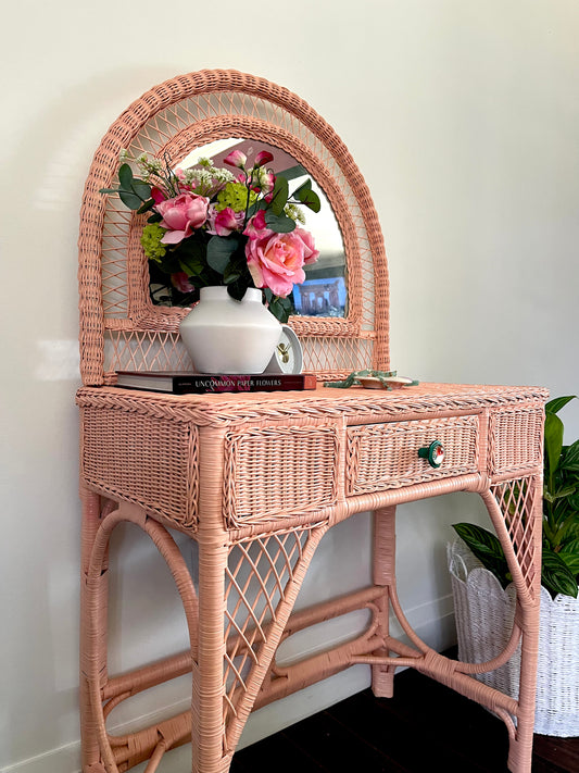 Vintage Wicker Vanity