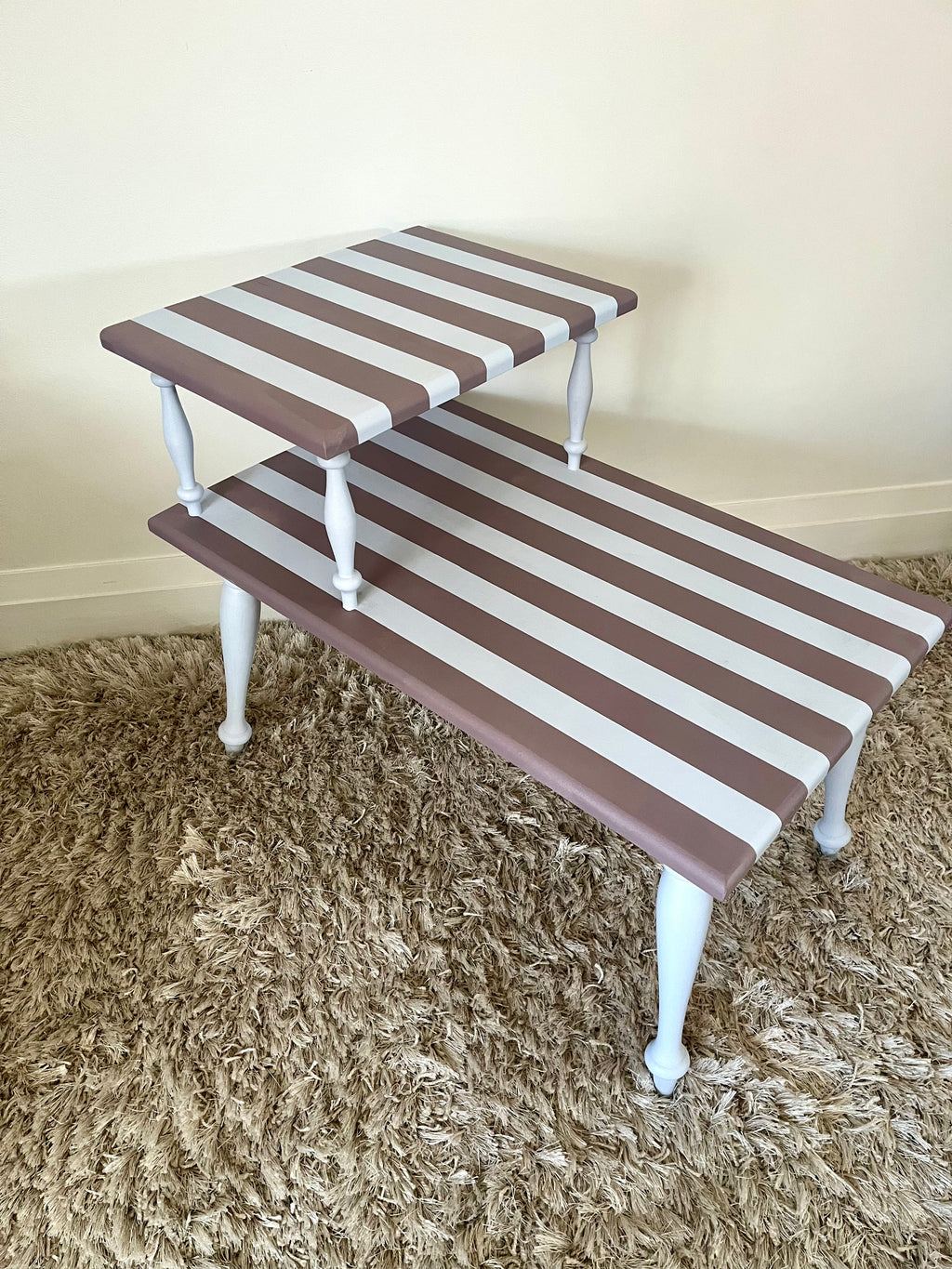Simple Striped Side Table