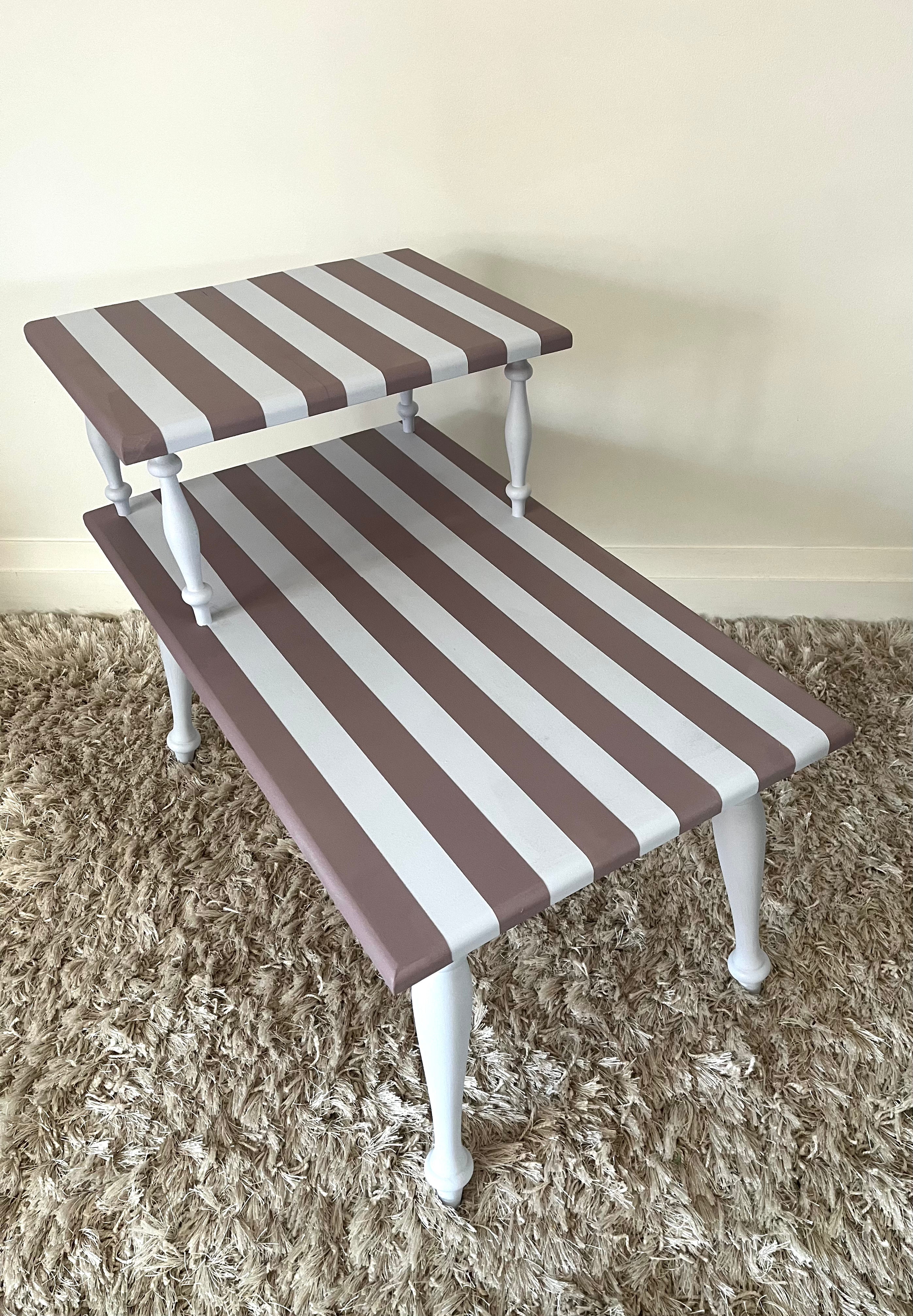 Simple Striped Side Table