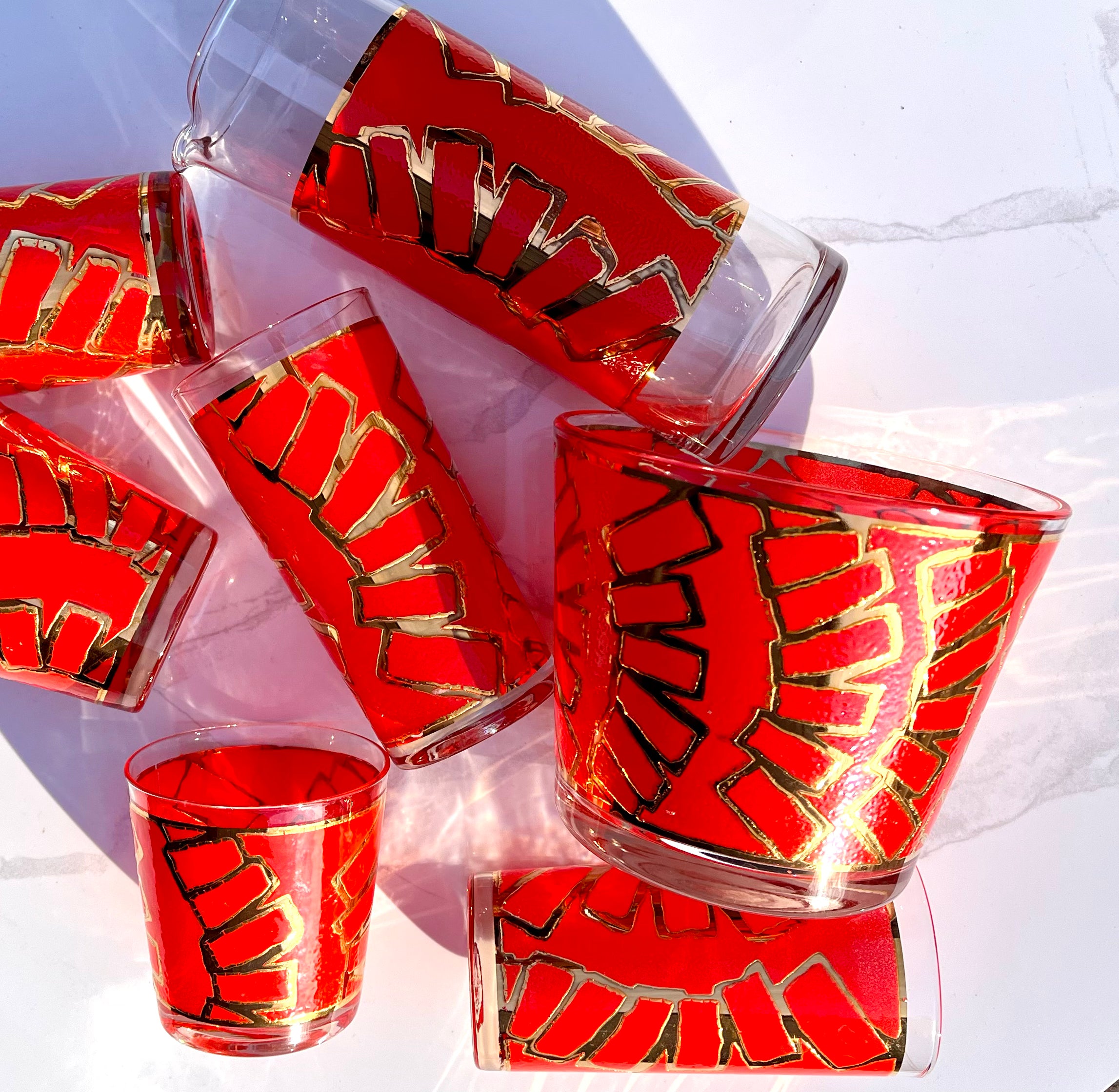 Full 1960's Brutalist Barware Set