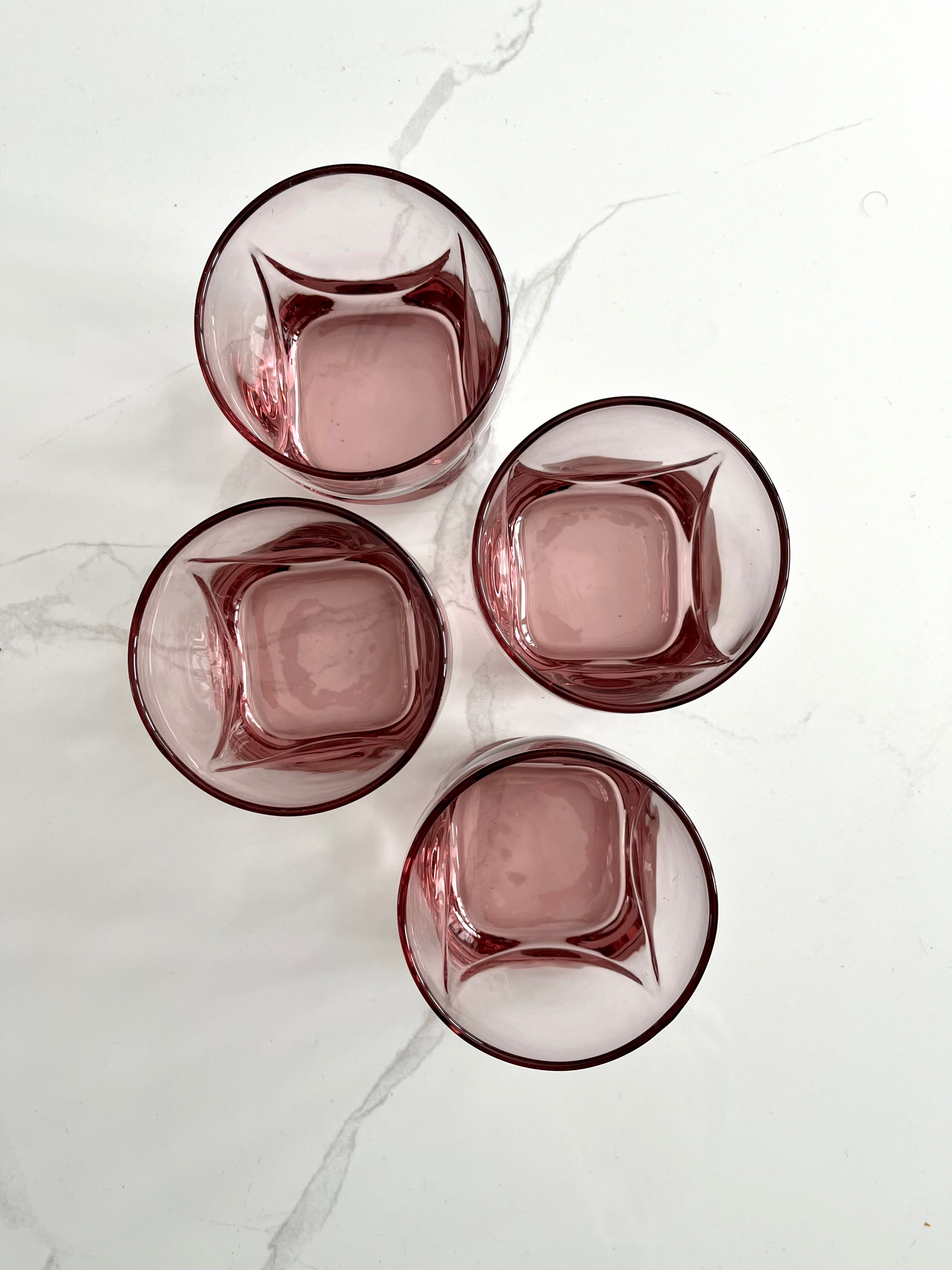 Square Purple Lowball Glasses