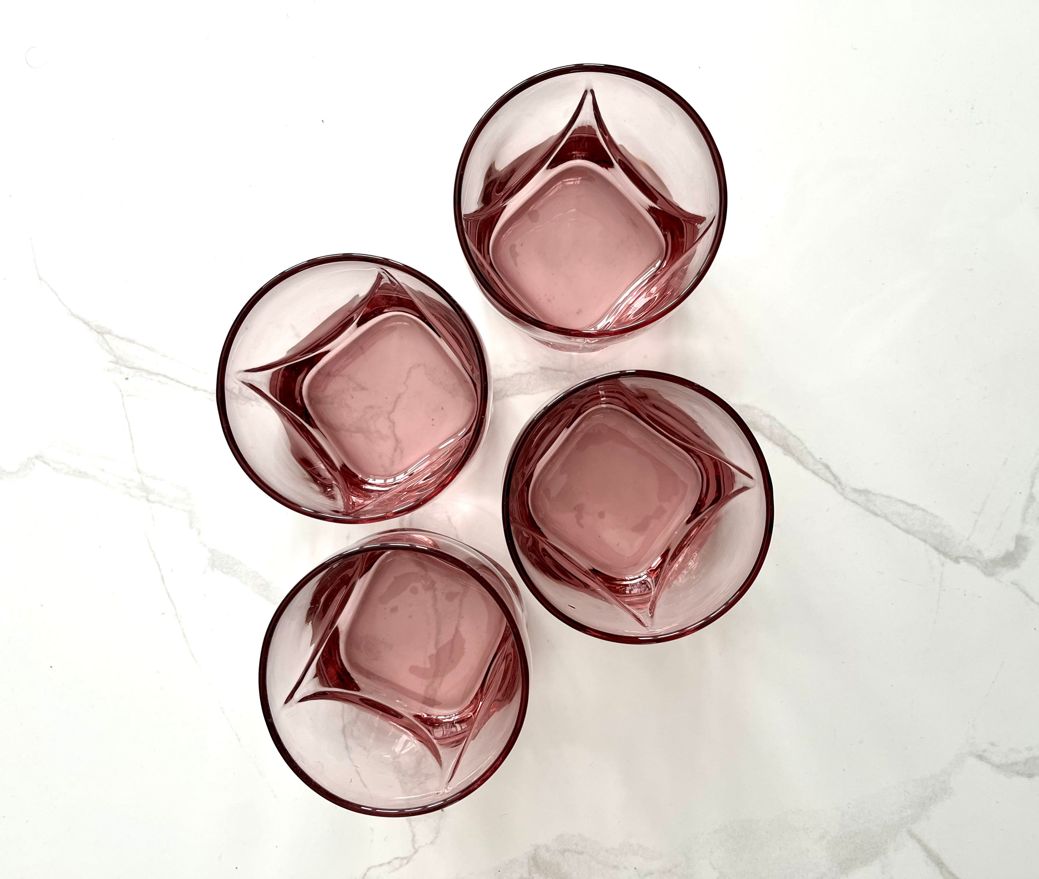 Square Purple Lowball Glasses